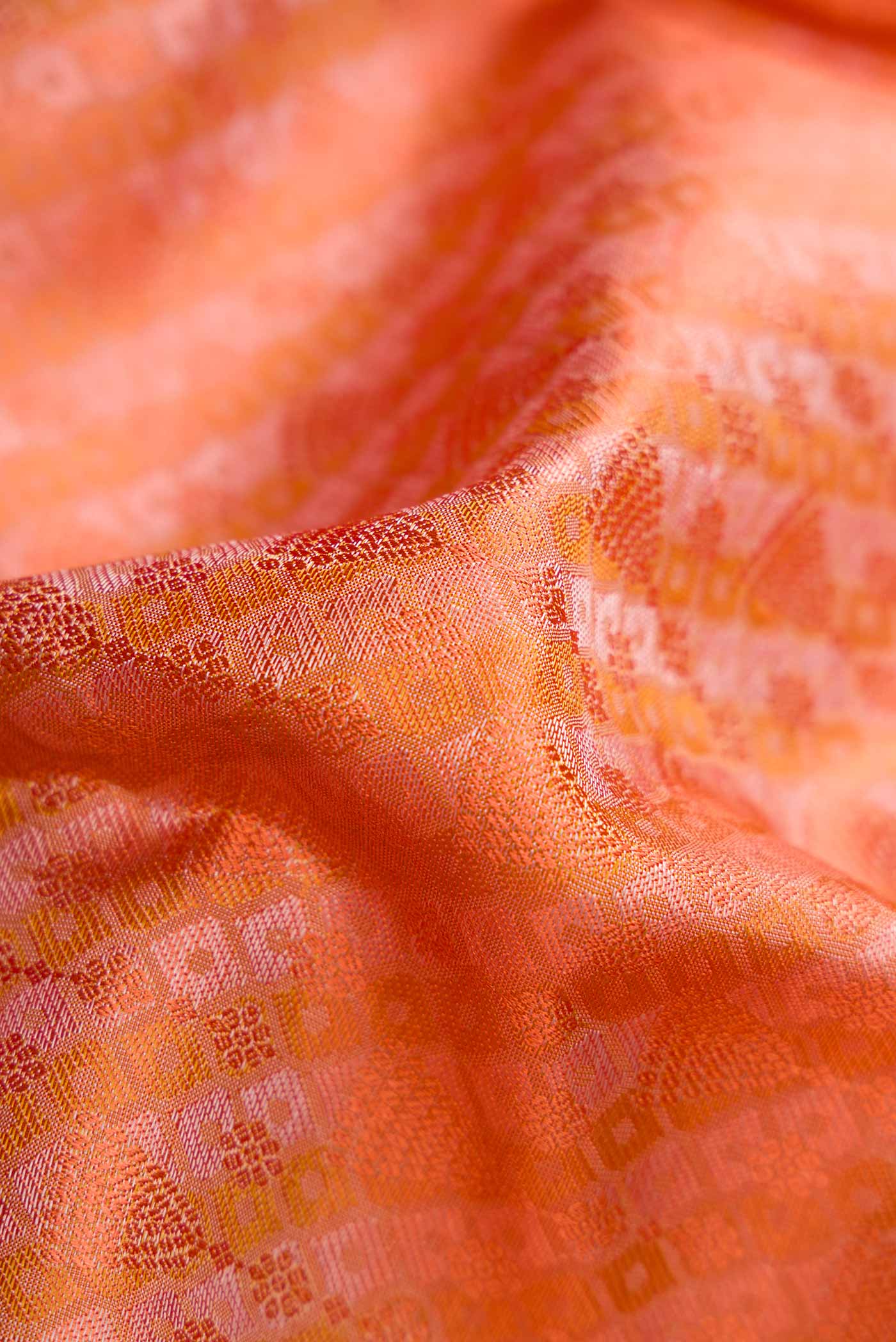 Pure Silk Pure Zari Peach Kanchipuram Saree - Image 2