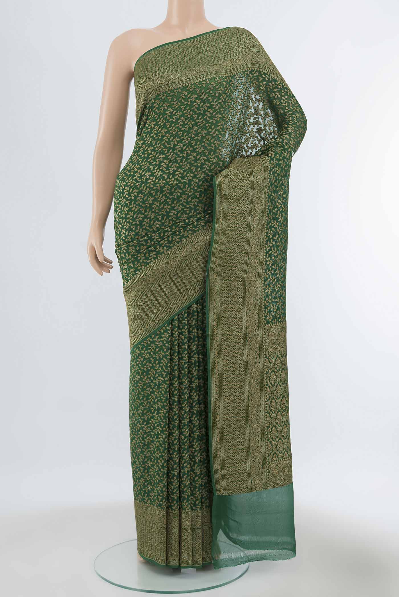 Green Banarasi Georgette Saree