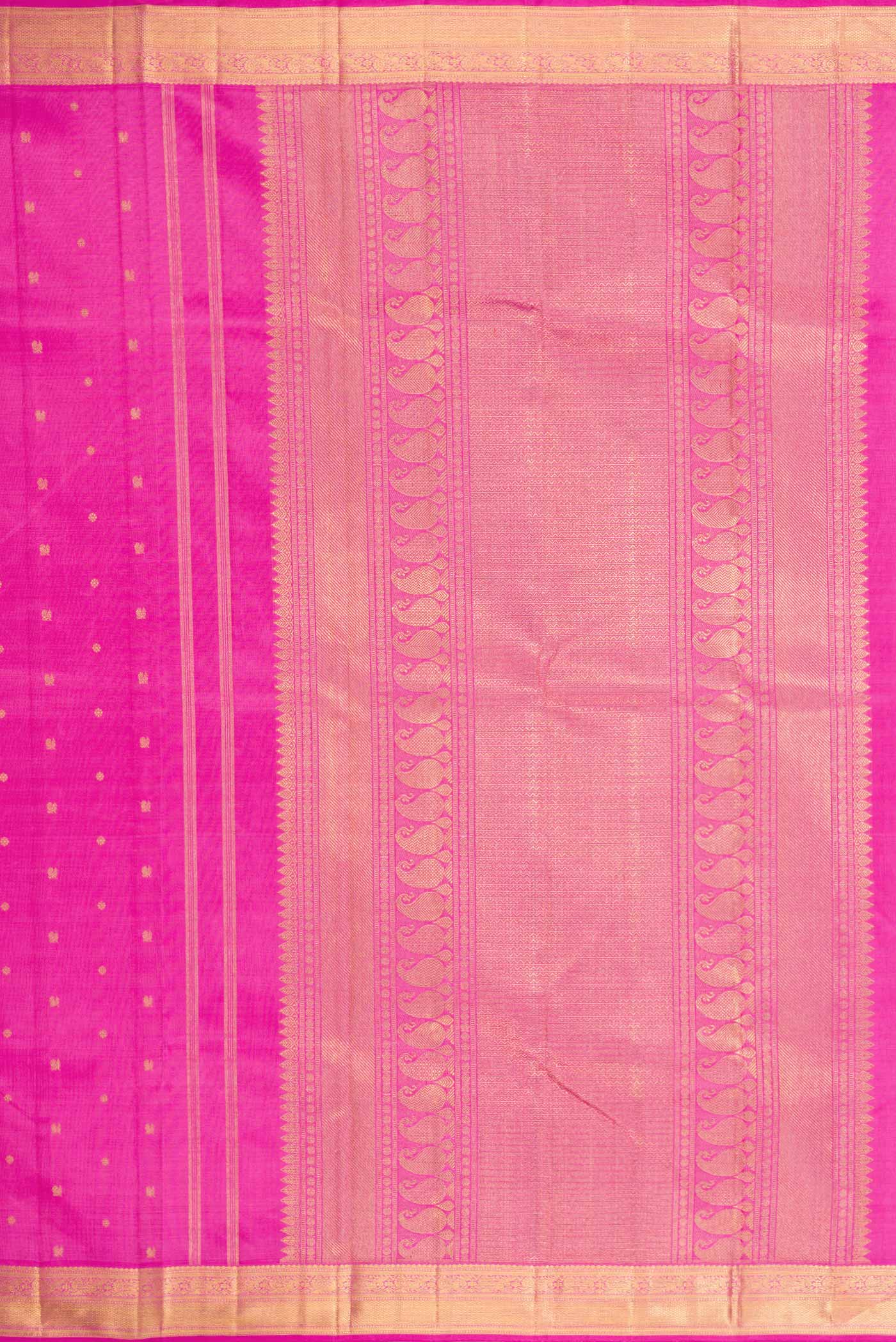 Pure Silk Pure Zari Rose pink Kanjivaram Saree - Image 7