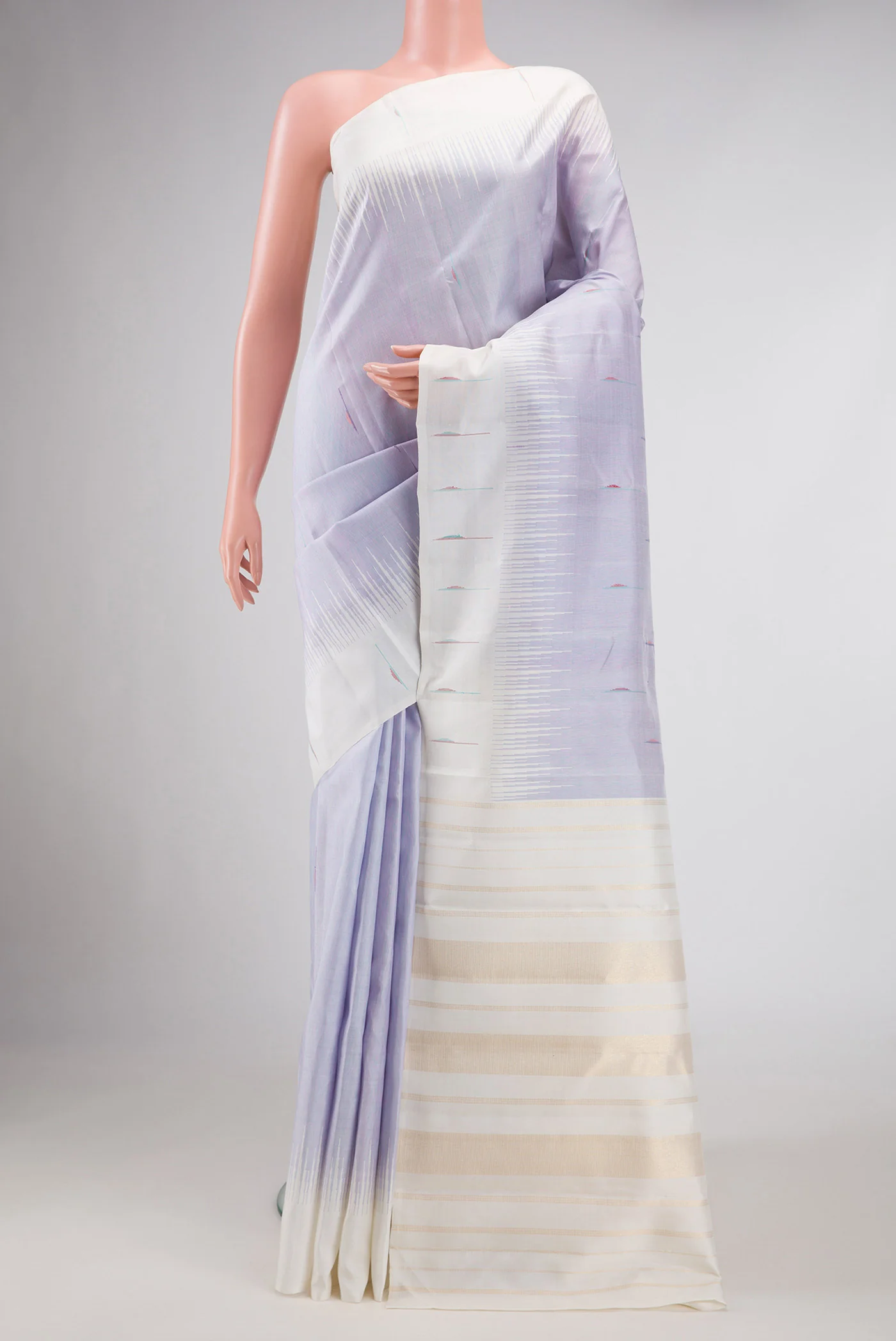 Pure Silk Pure Zari Lavender Dual Tone Kanjivaram Saree