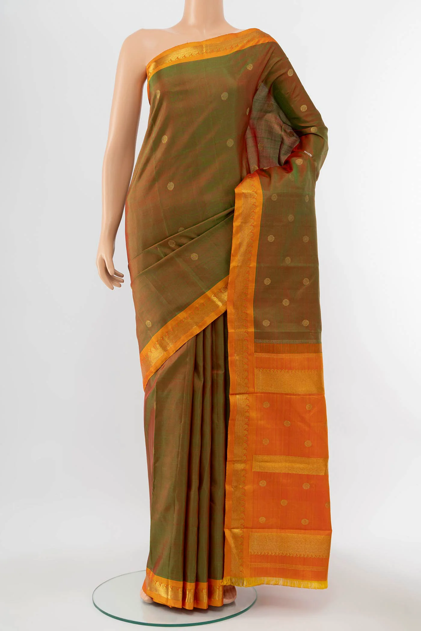 Pure Silk Pure Zari Light Green Kanchipuram Saree