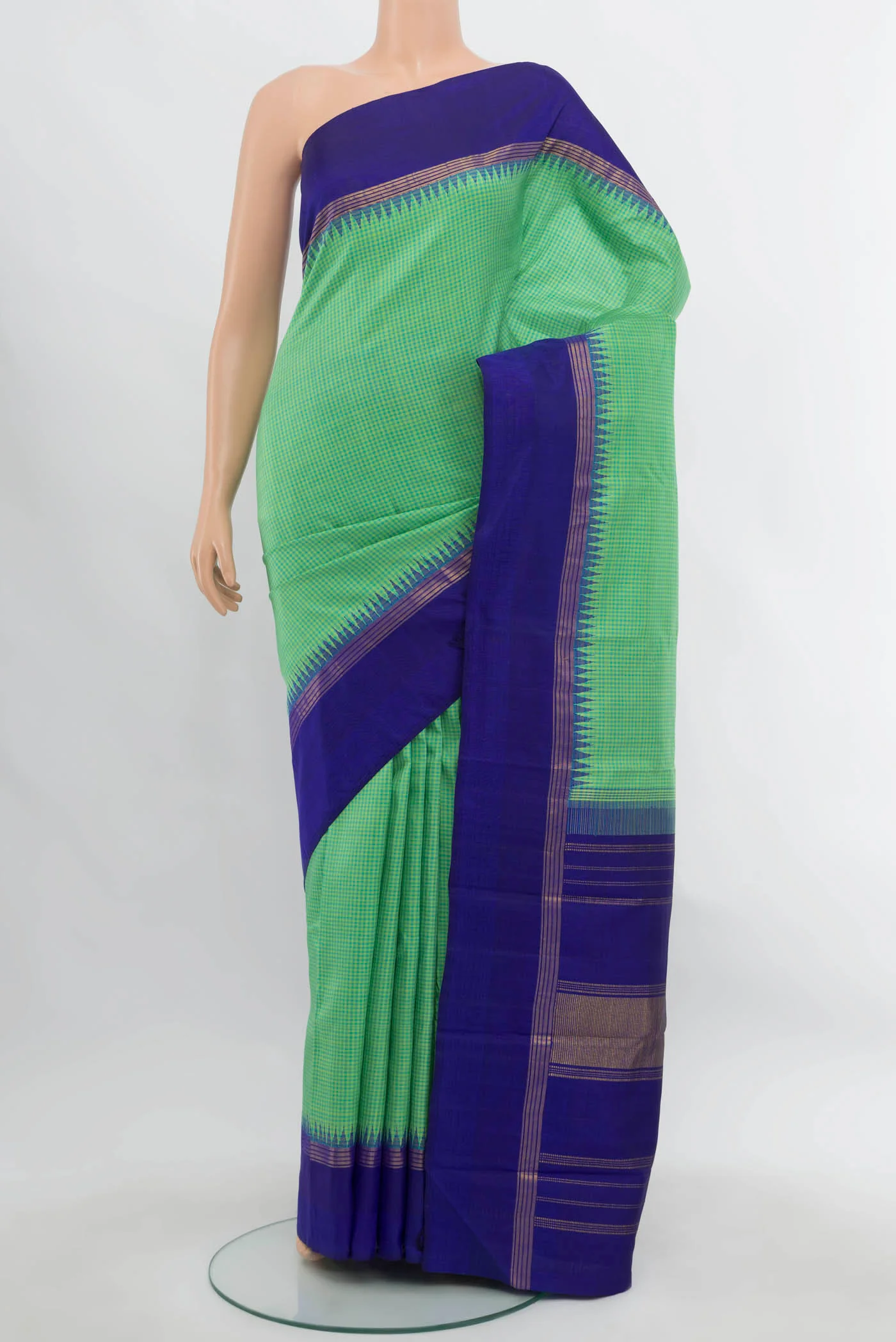Pure Silk Pure Zari Sea Green Kanjivaram Saree