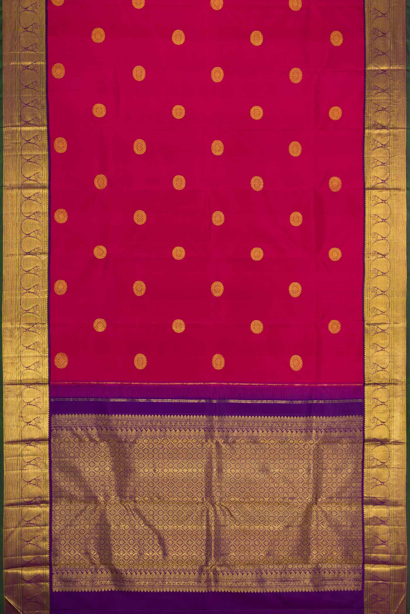 Pure Silk Pure Zari Maroon Dual Tone Kanjivaram Saree - Image 6