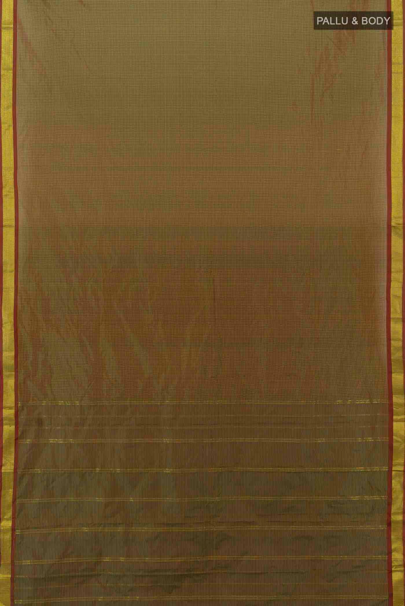 Green with Maroon Color Kanchipuram Silk Saree - Image 5