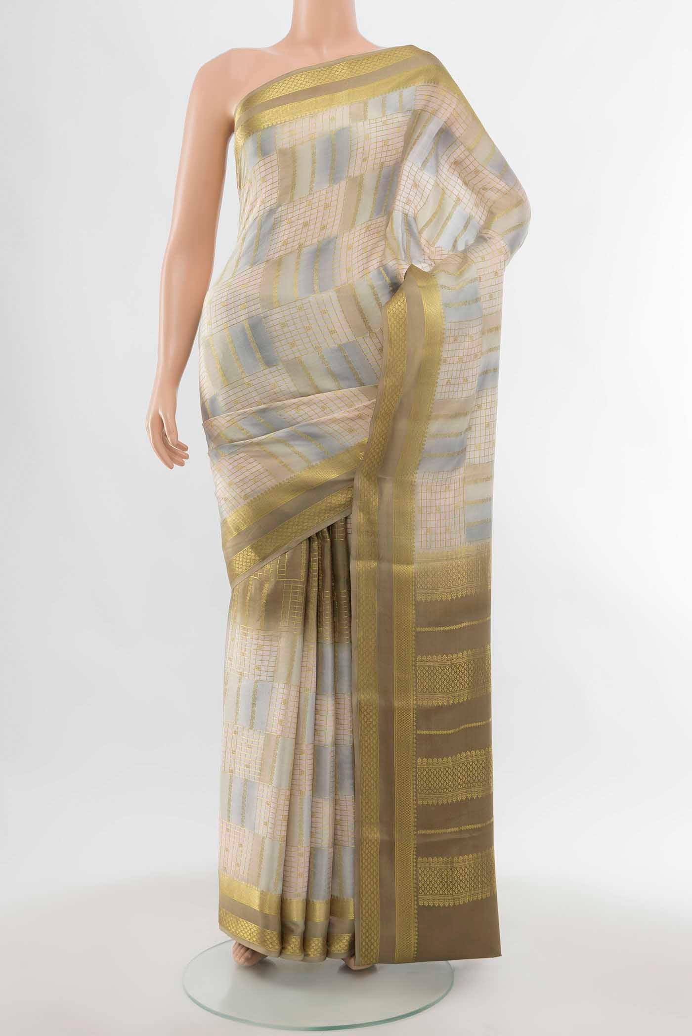 Multi Color Mysore Crepe Saree