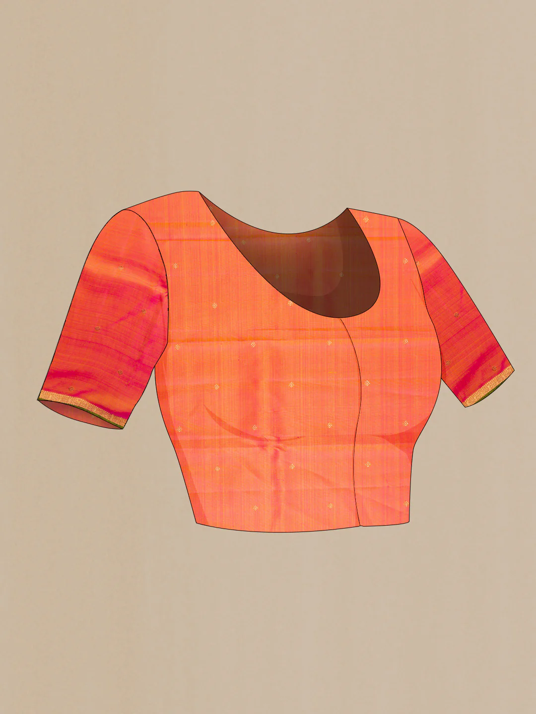 Pure Silk Pure Zari Mustard Dual Tone Kanjivaram Saree - Image 5