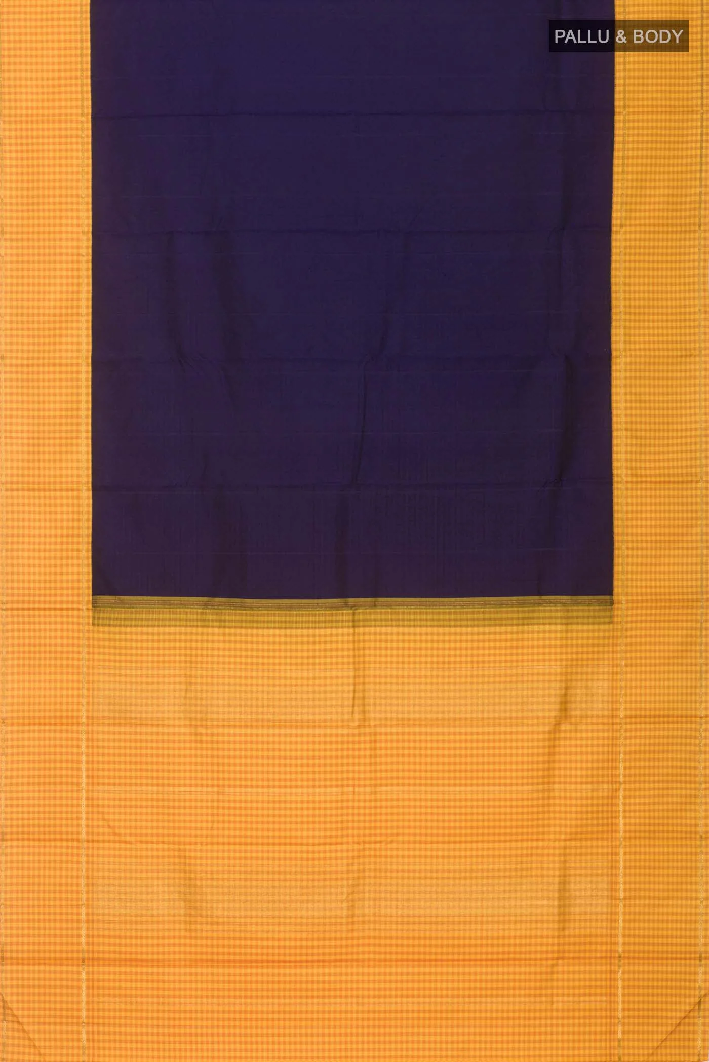 Pure Silk Pure Zari Navy Blue Kanjivaram Saree - Image 6