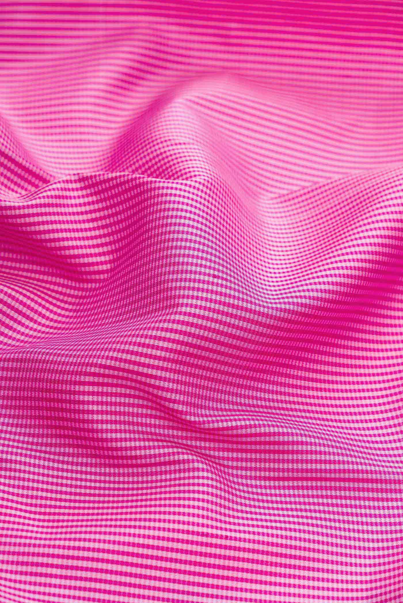 Pure Silk Pure Zari Pink Dual Tone Kanjivaram Saree - Image 2