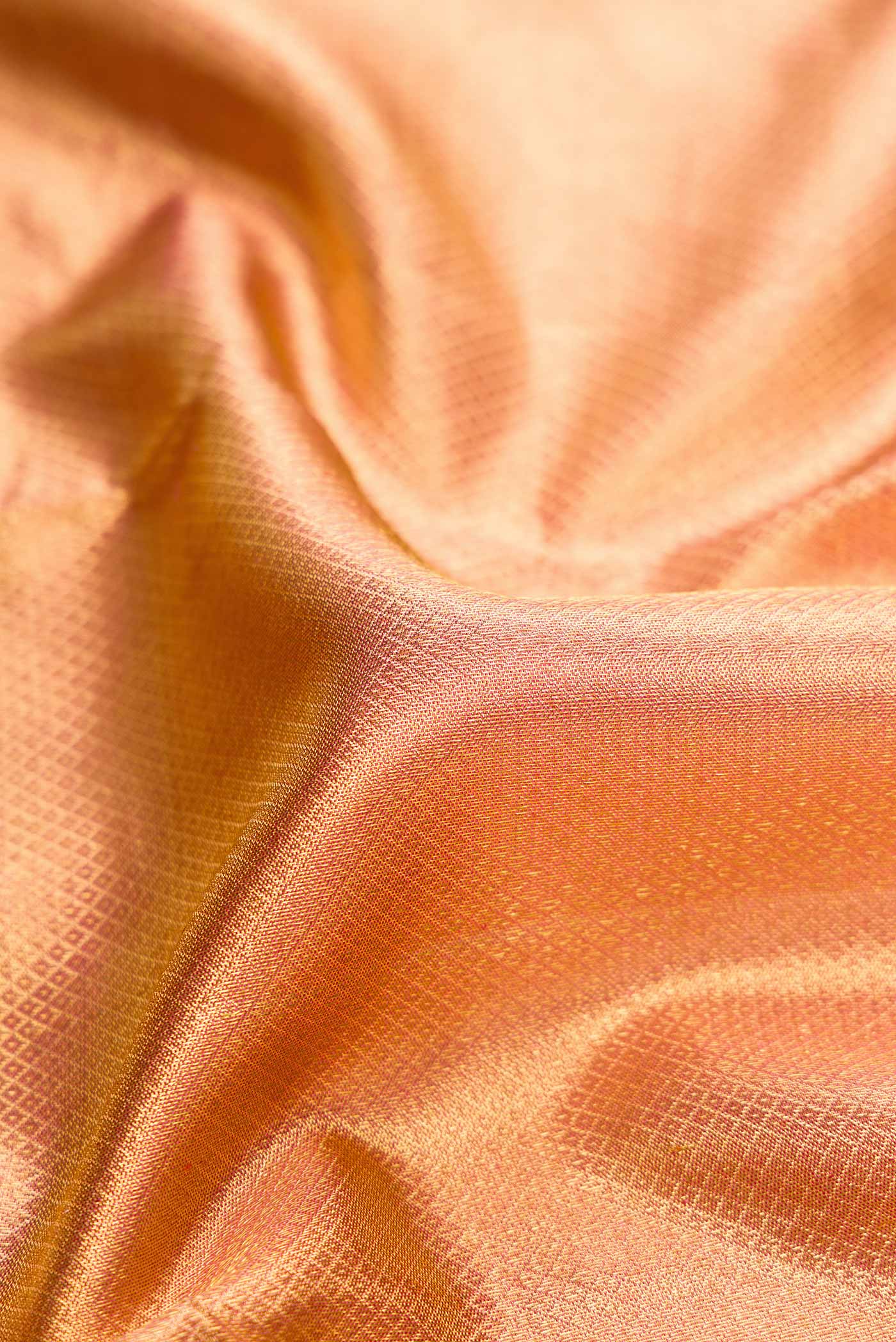 Pure Silk Pure Zari Pink Dual Tone Kanjivaram Saree - Image 2