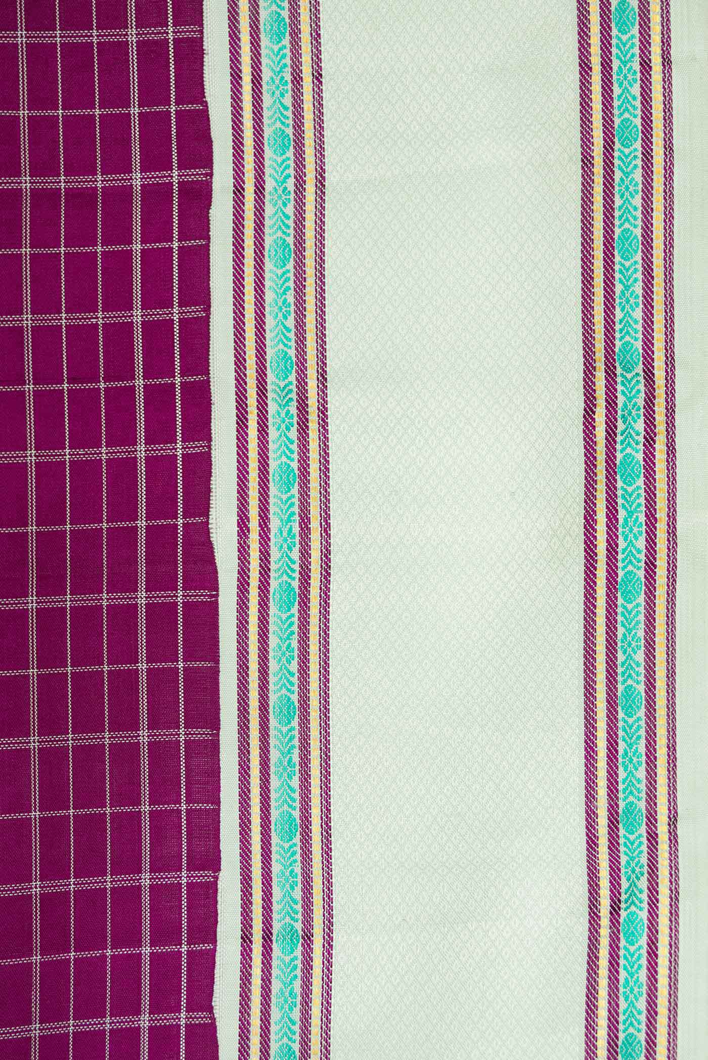 Pure Silk Pure Zari Purple Dual Tone Kanjivaram Saree - Image 3