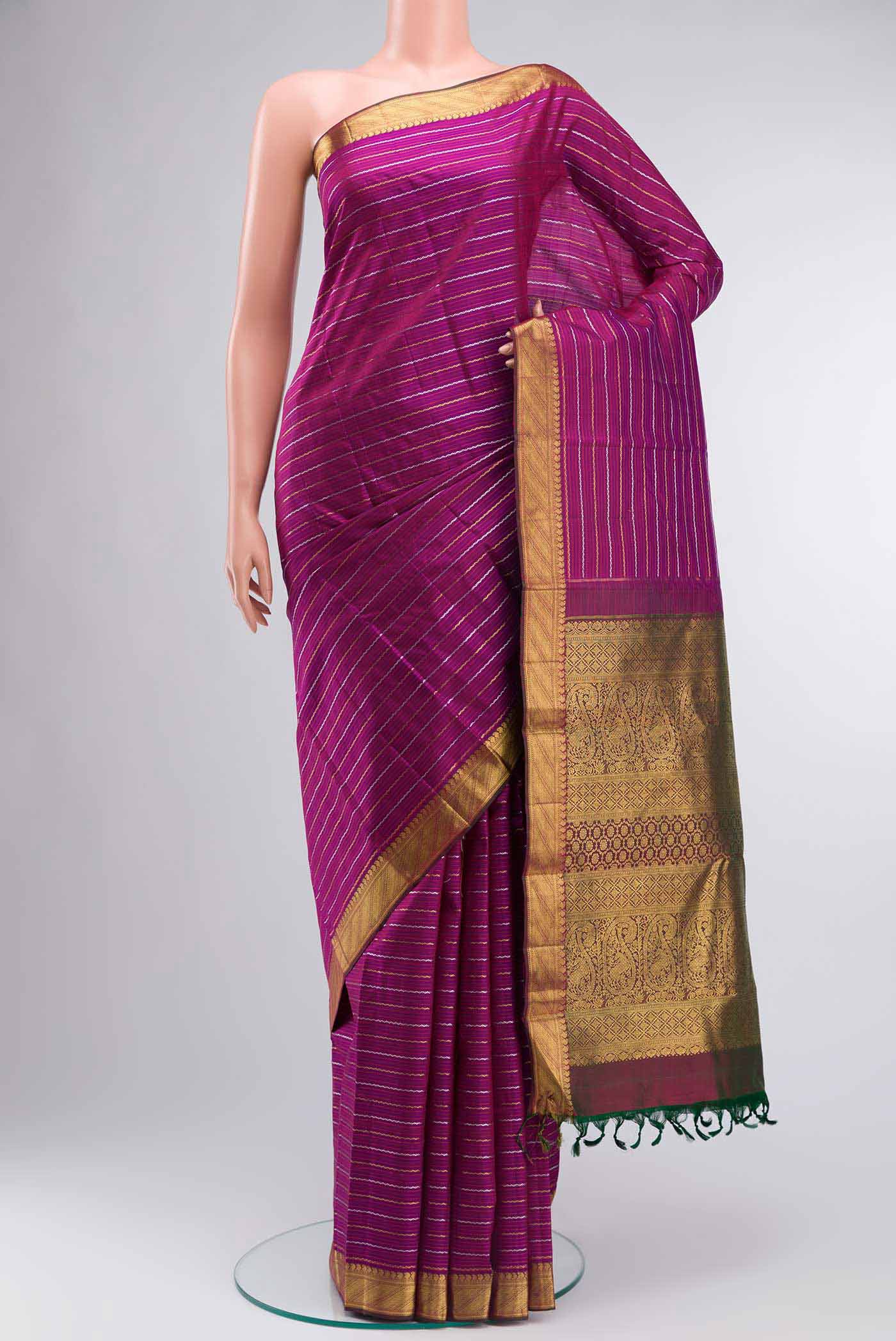 Pure Silk Pure Zari Purple Kanchipuram Saree
