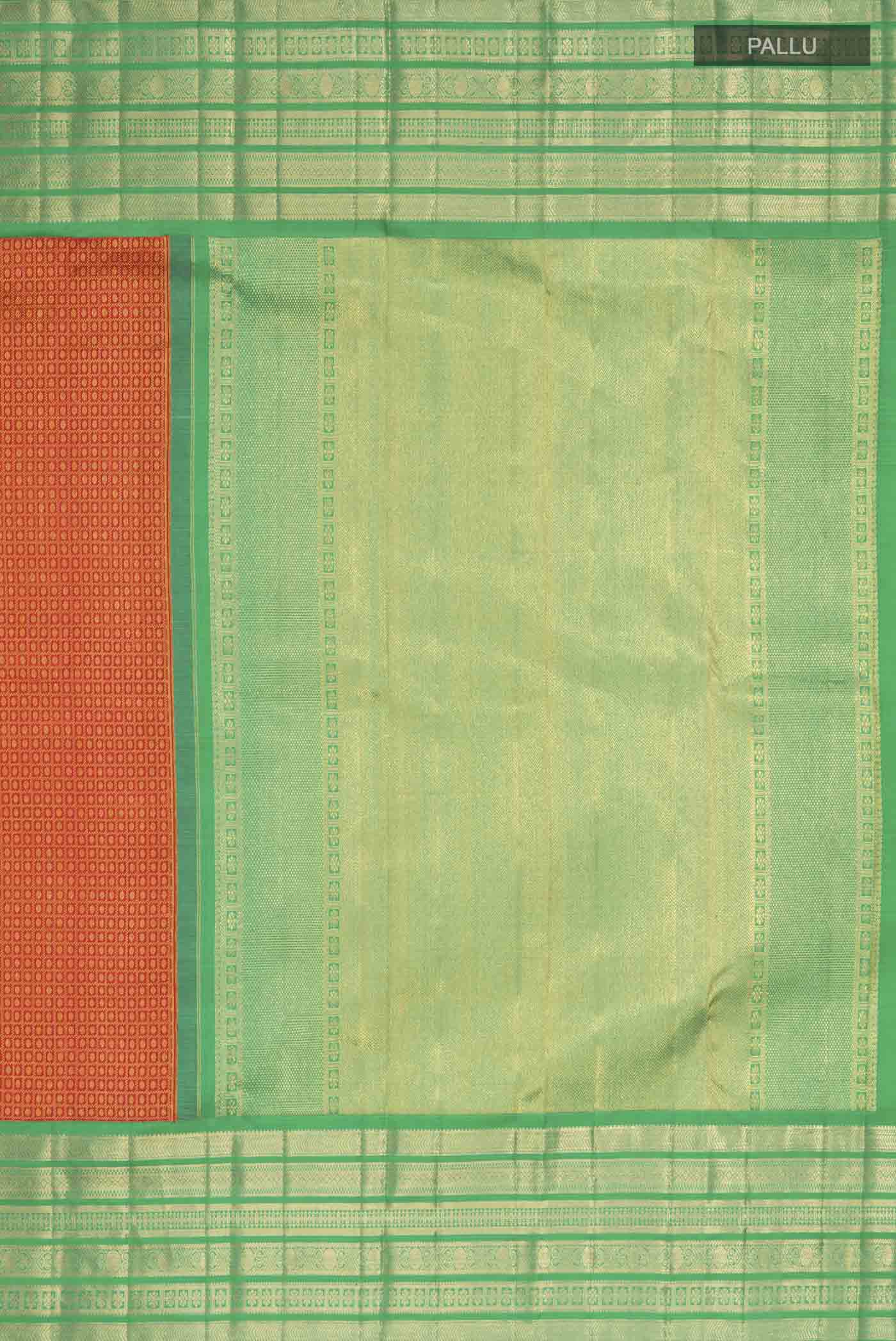 Pure Silk Pure Zari Red Kanchipuram Saree - Image 7