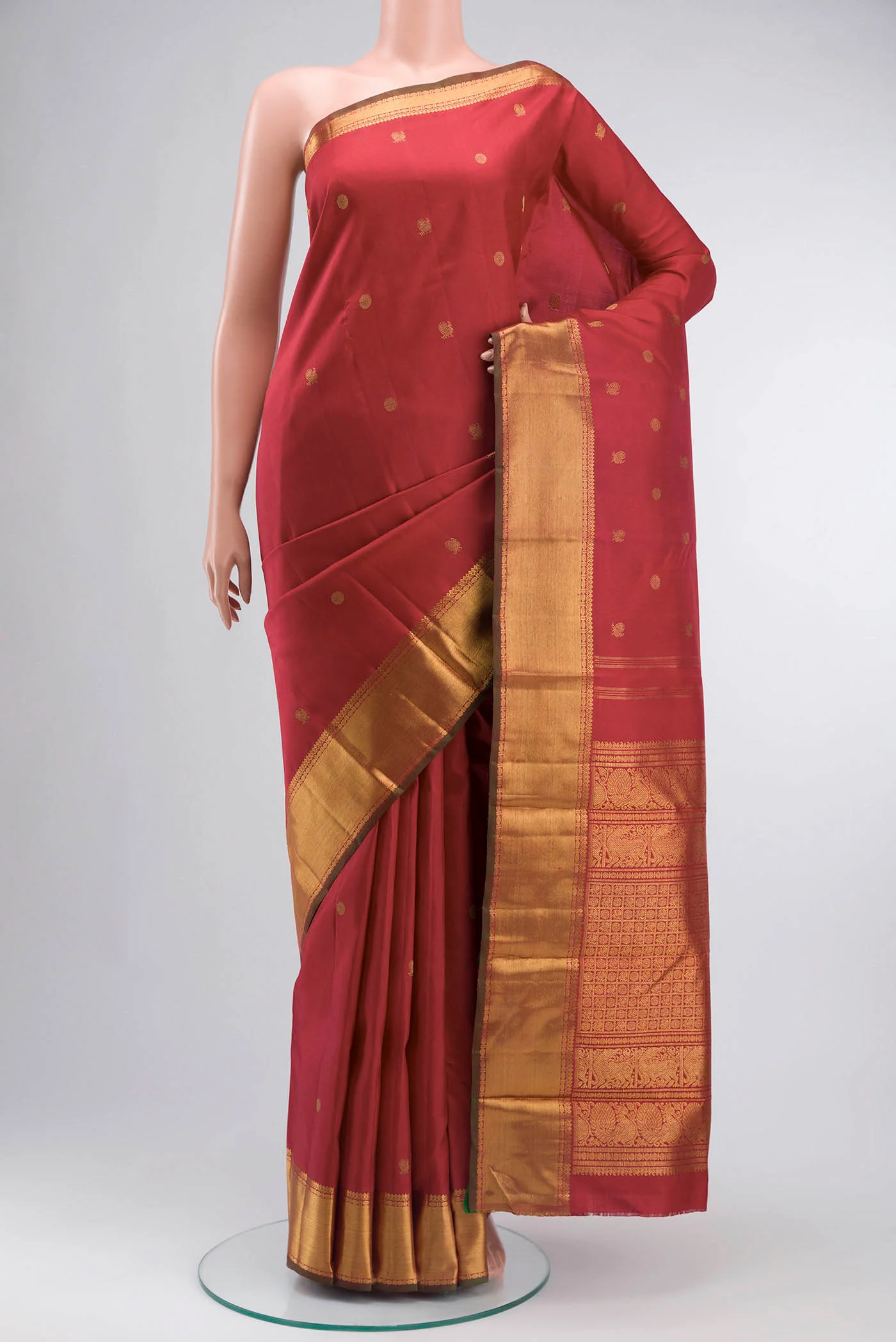 Pure Silk Pure Zari Red Kanchipuram Saree