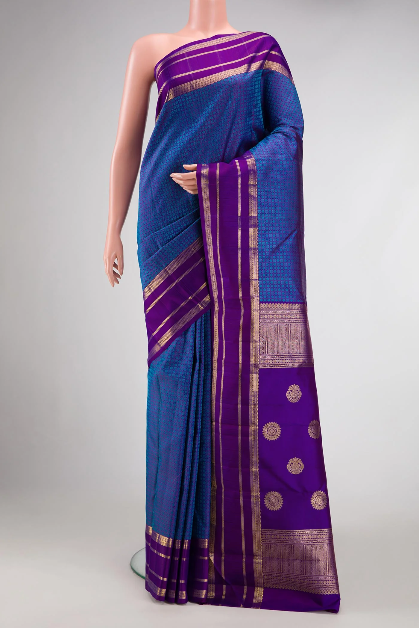 Pure Silk Pure Zari Multi Color Kanjivaram Saree