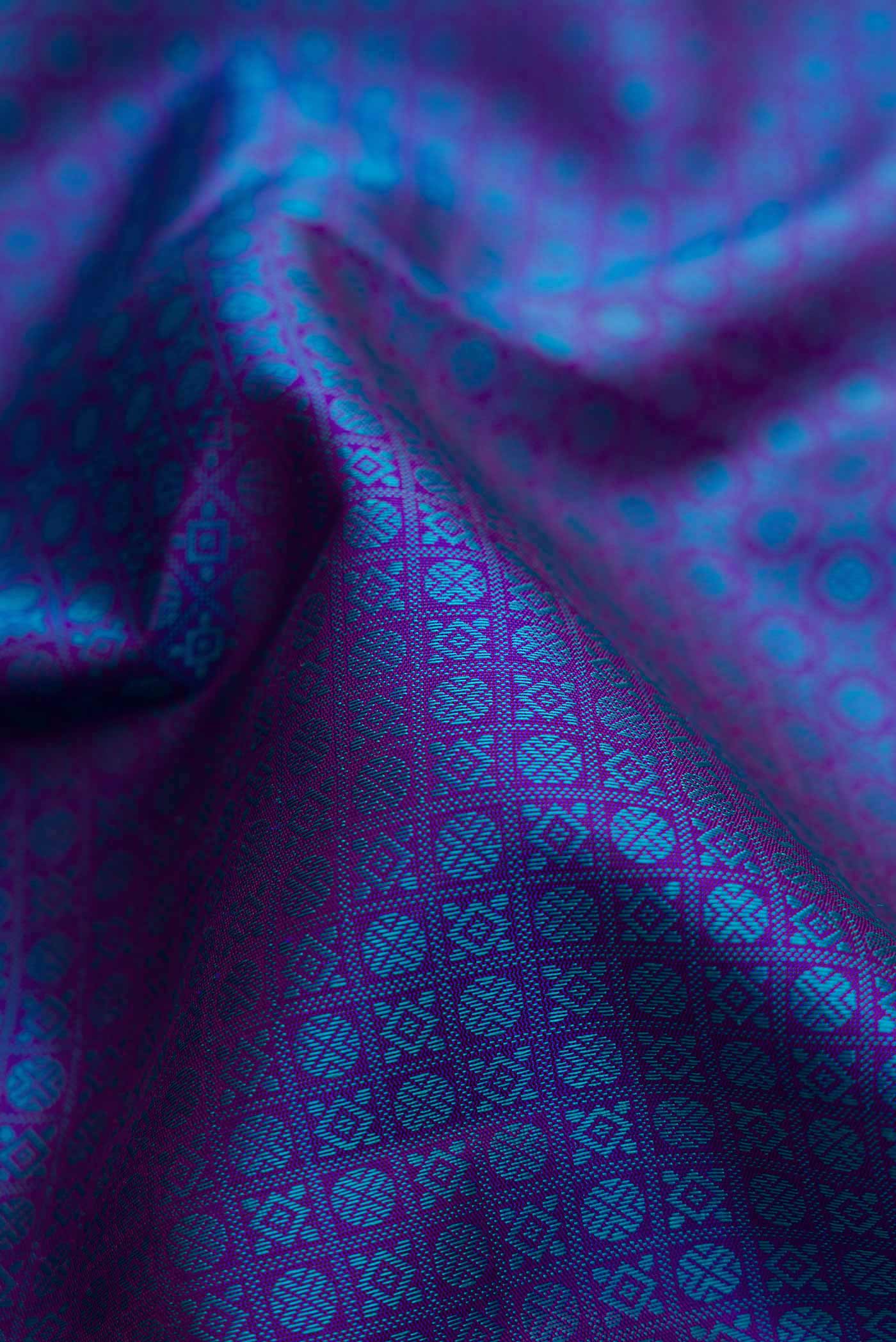Pure Silk Pure Zari Multi Color Kanjivaram Saree - Image 2