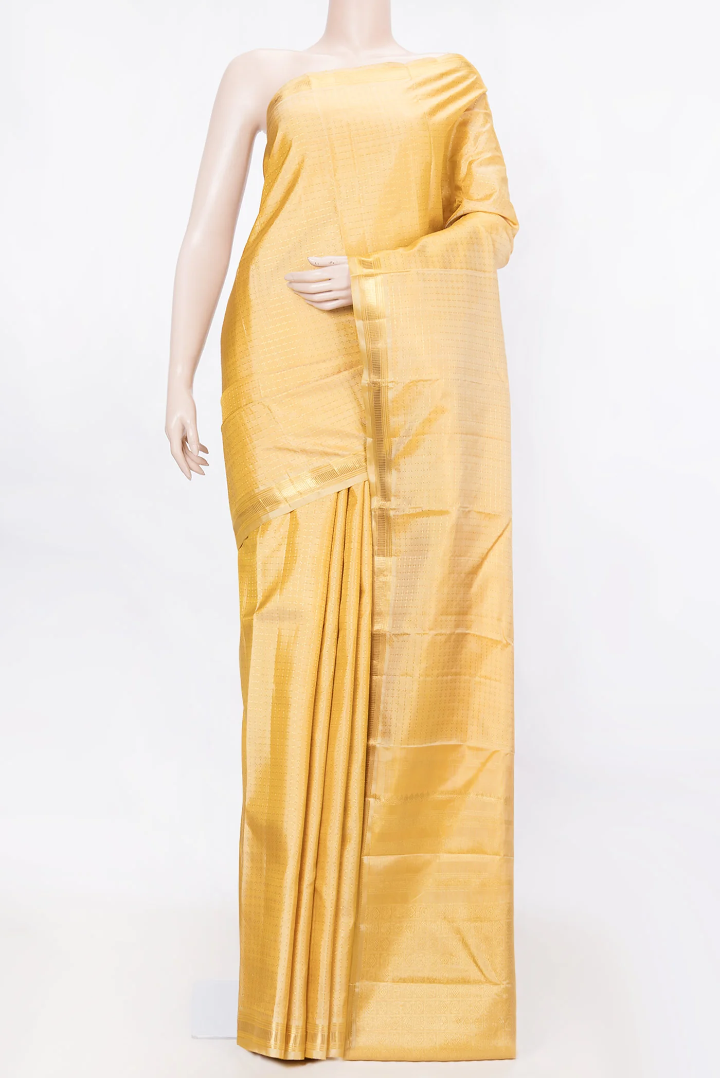Pure Silk Pure Zari Sandal Dual Tone Kanchipuram Saree