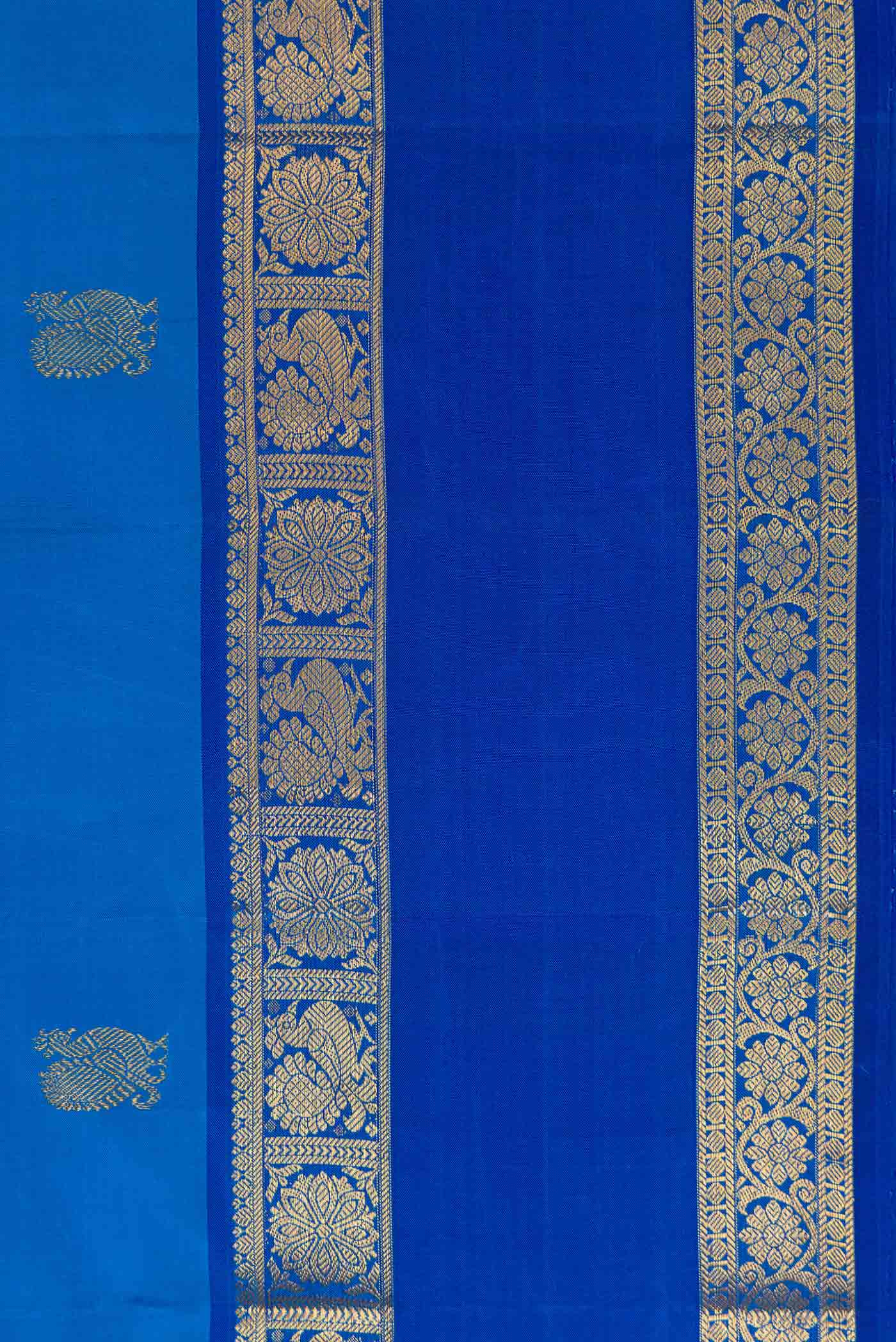 Royal Blue Kanchipuram Silk Saree - Image 3