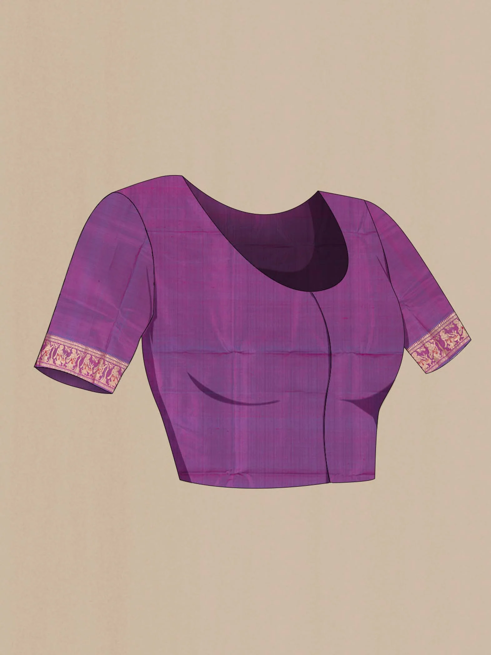 Purple Baluchari Silk Saree - Image 4