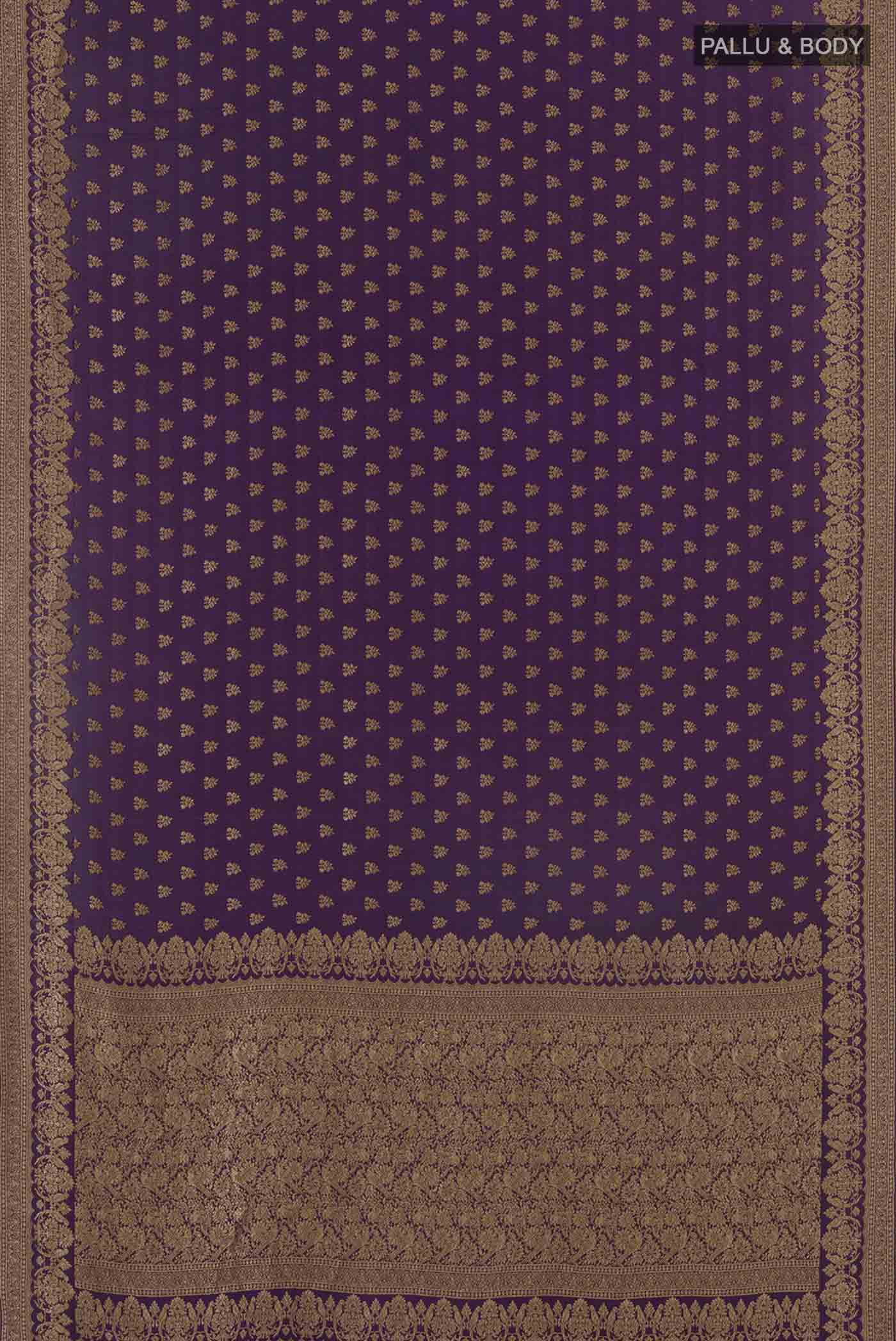 Purple Banarasi Georgette Saree - Image 5