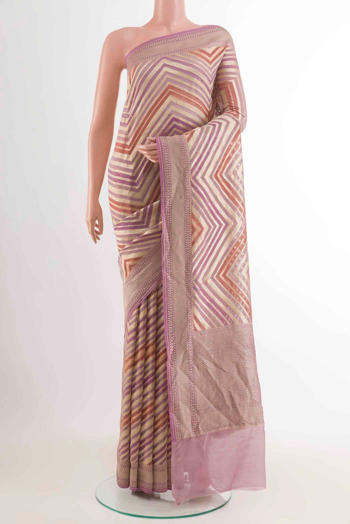 Purple Banarasi Georgette Saree