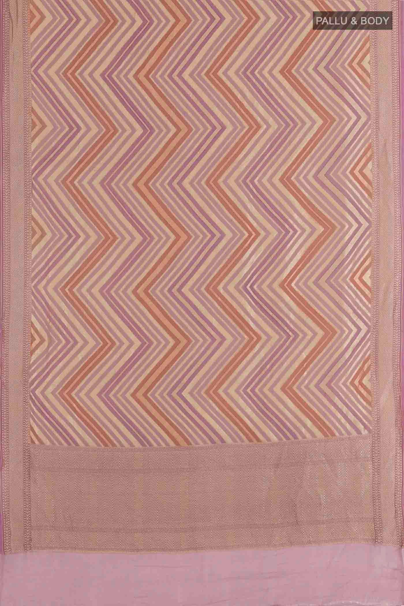 Purple Banarasi Georgette Saree - Image 3