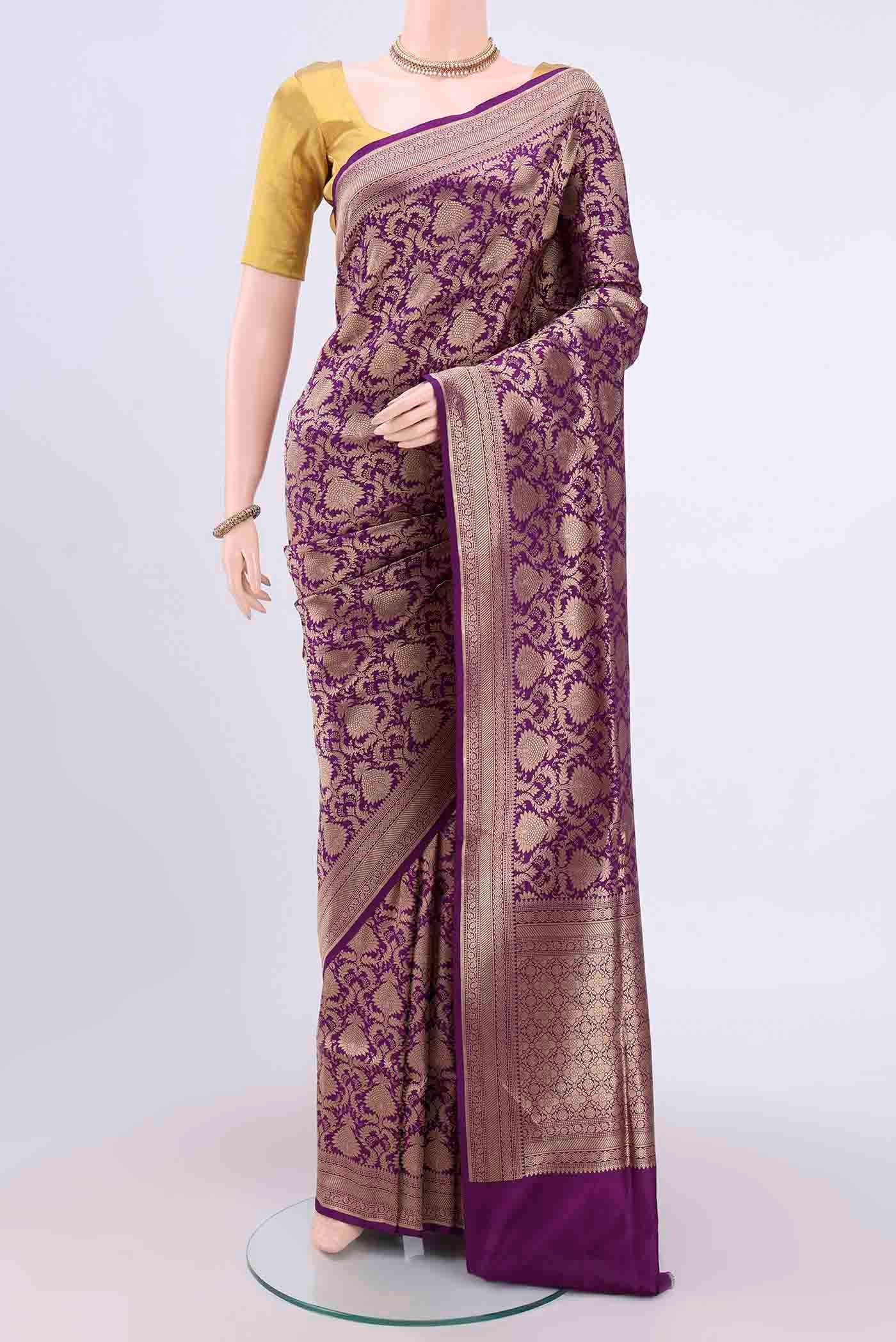 Purple Banarasi Jamavar Saree
