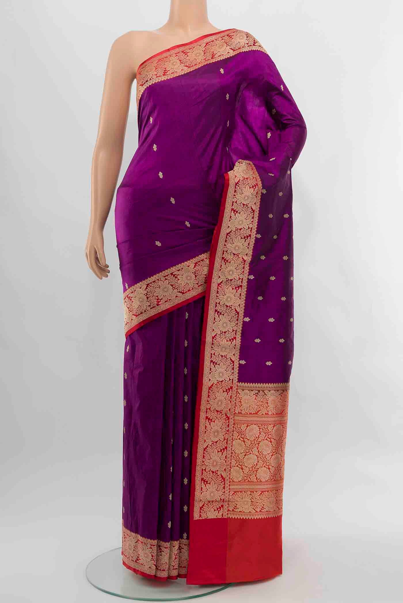 Purple Banarasi Katan Silk Saree