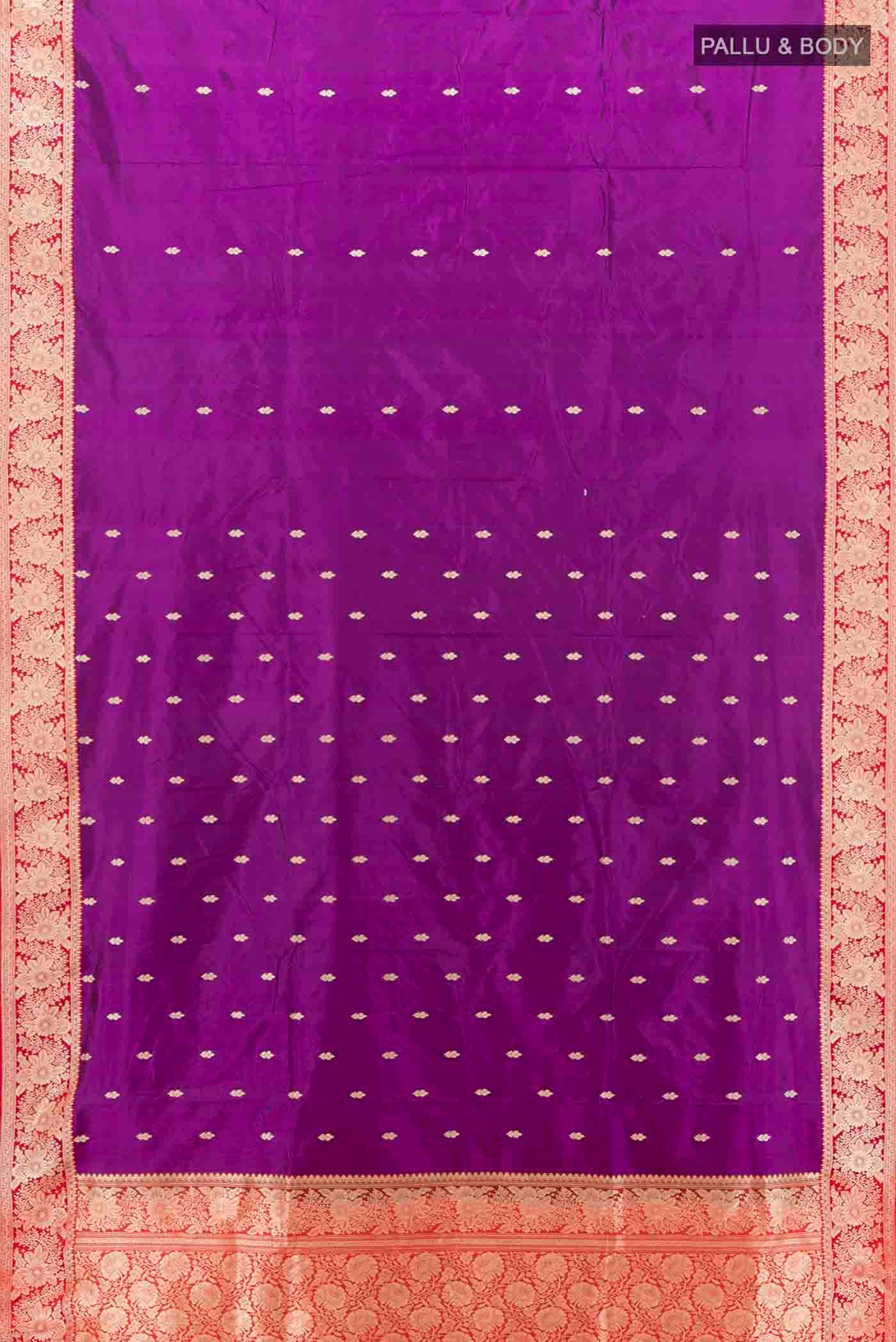 Purple Banarasi Katan Silk Saree - Image 5