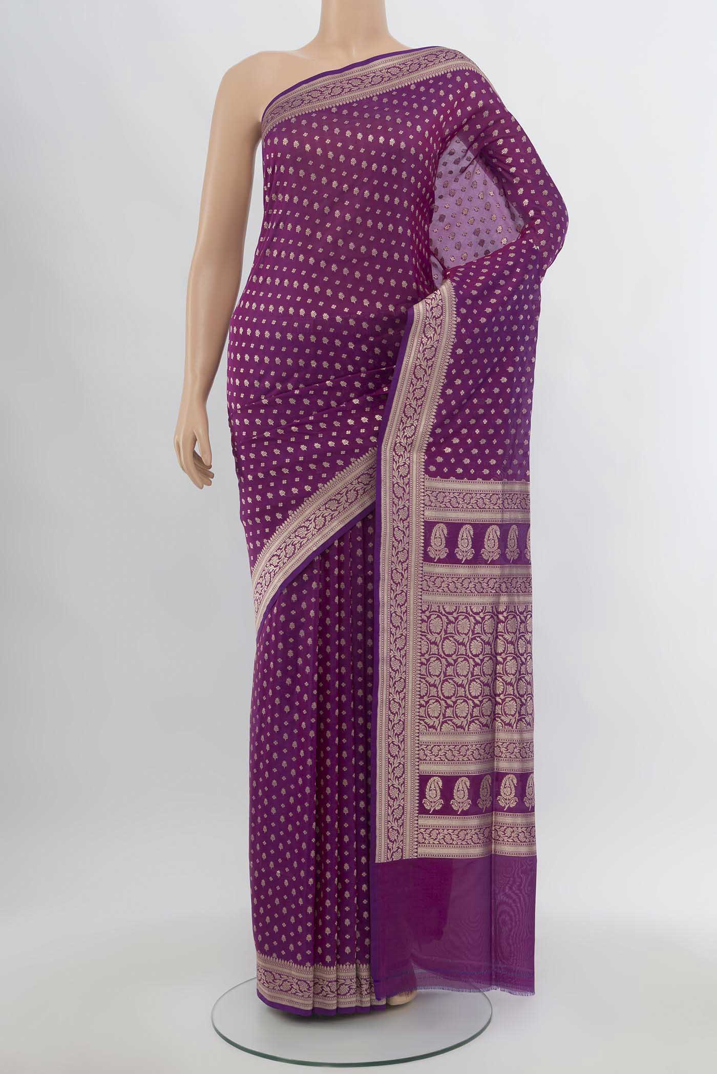 Purple Banarasi Silk Saree