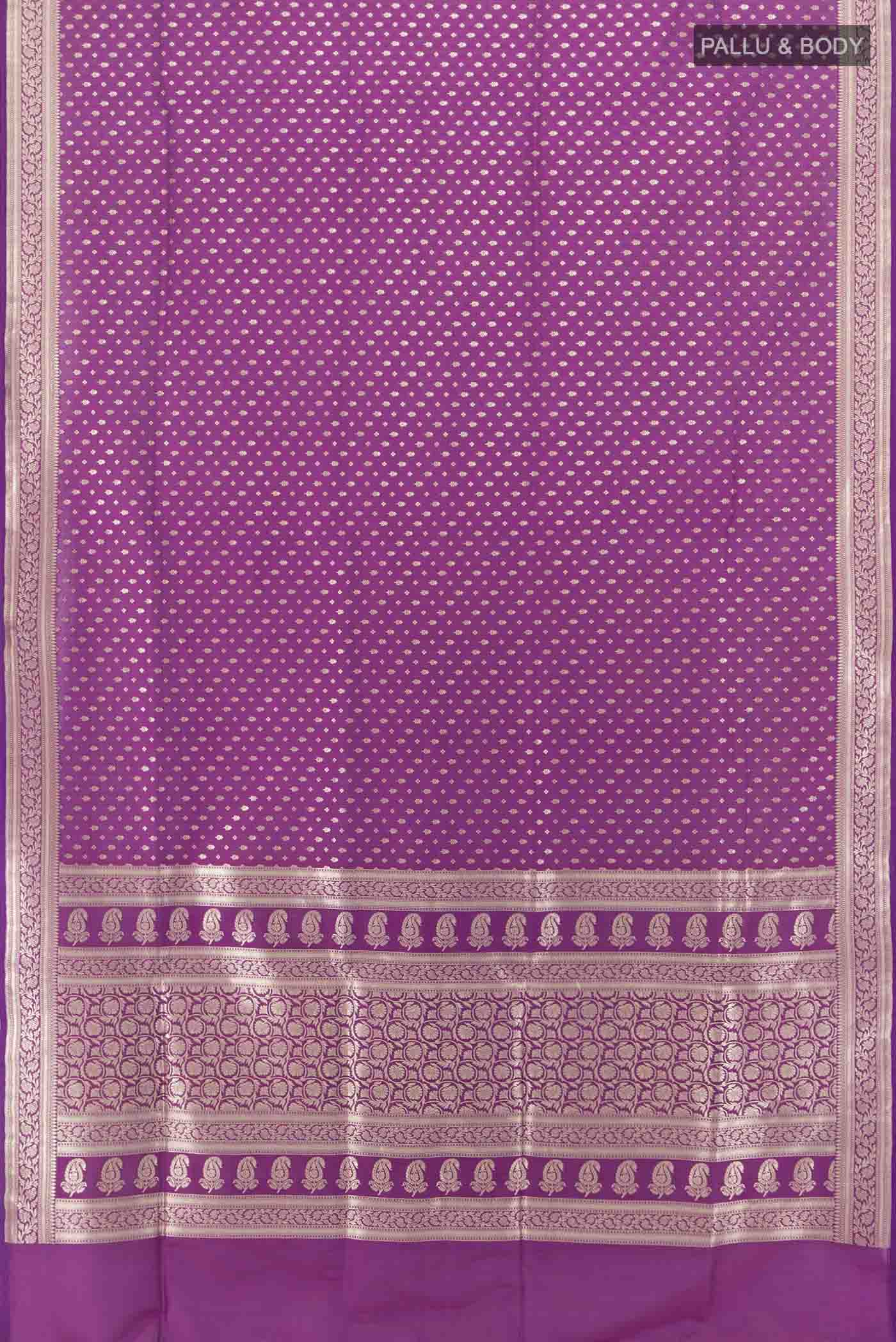 Purple Banarasi Silk Saree - Image 5