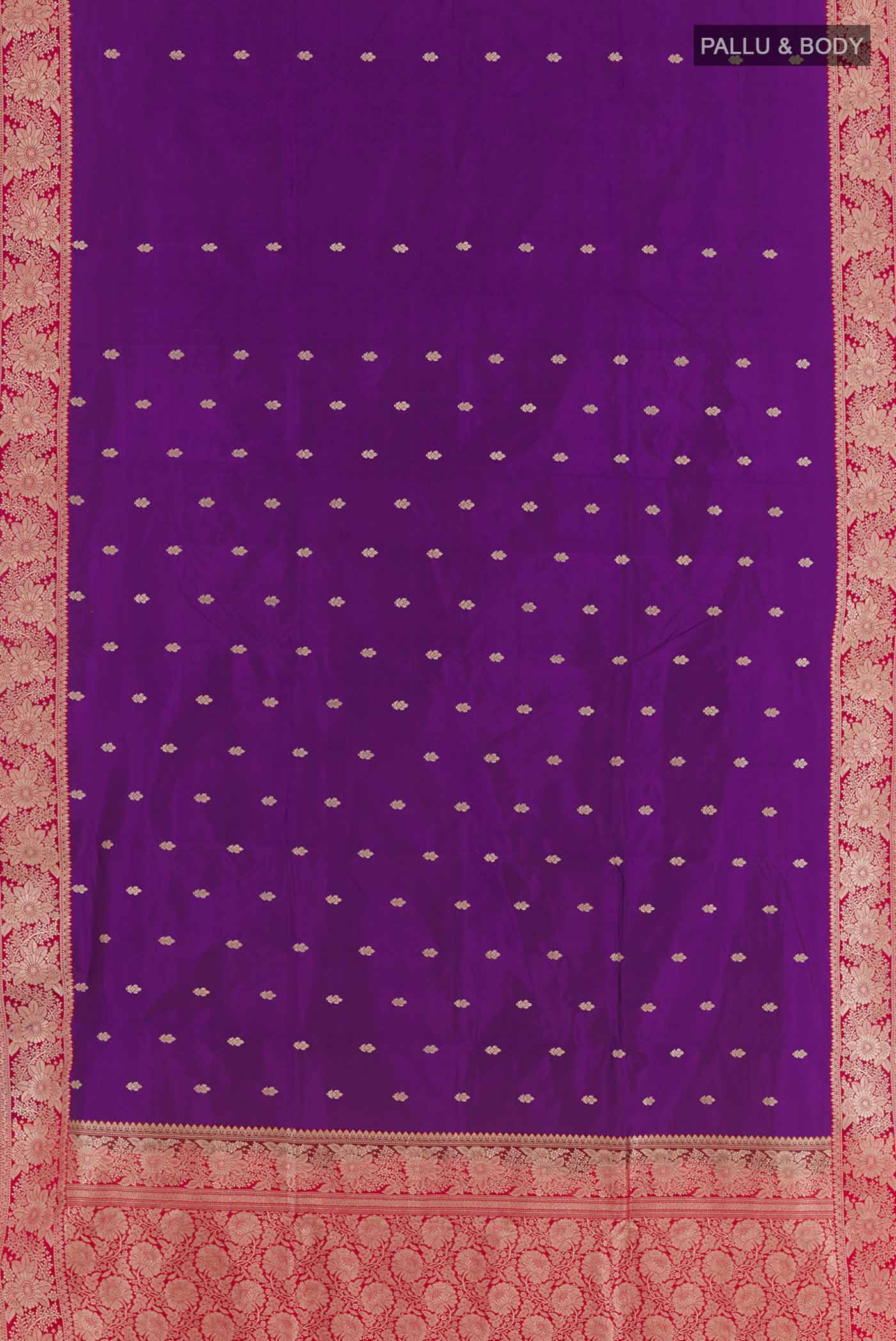 Purple Banarasi Katan Silk Saree - Image 3