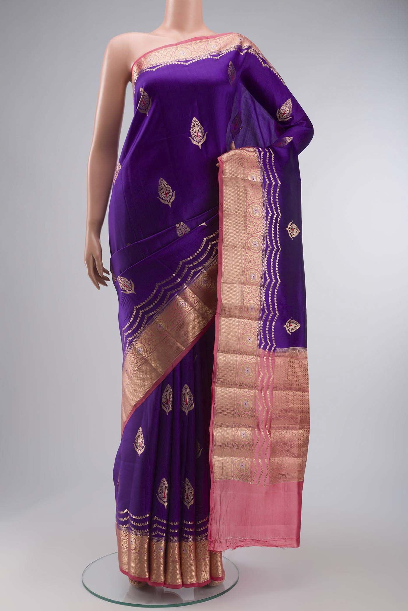 Purple Banarasi Raw Silk Saree