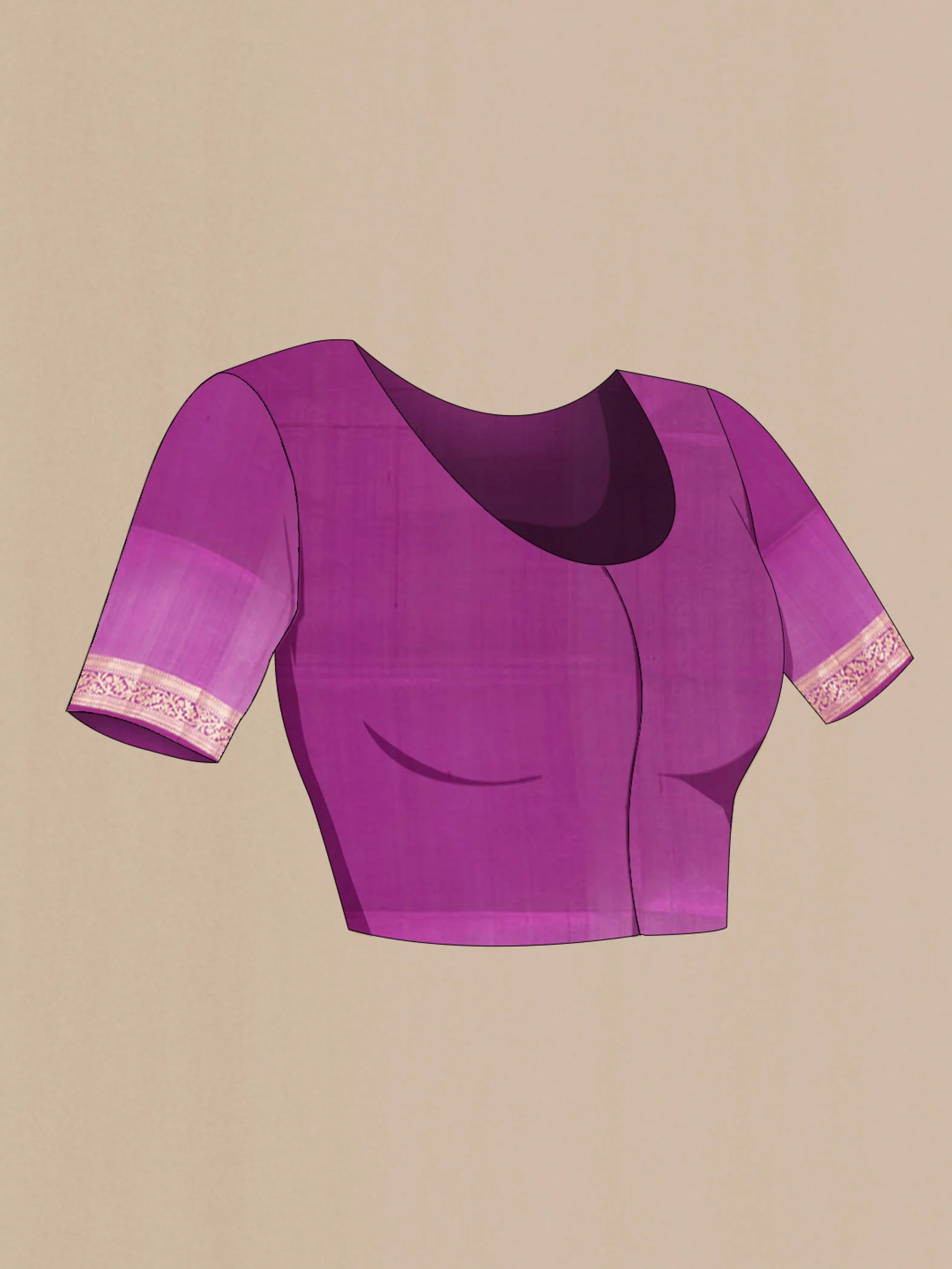 Purple Banarasi Raw Silk Saree - Image 4