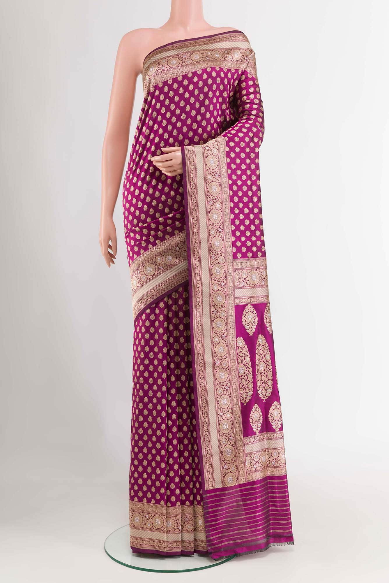 Purple Banarasi Silk Saree