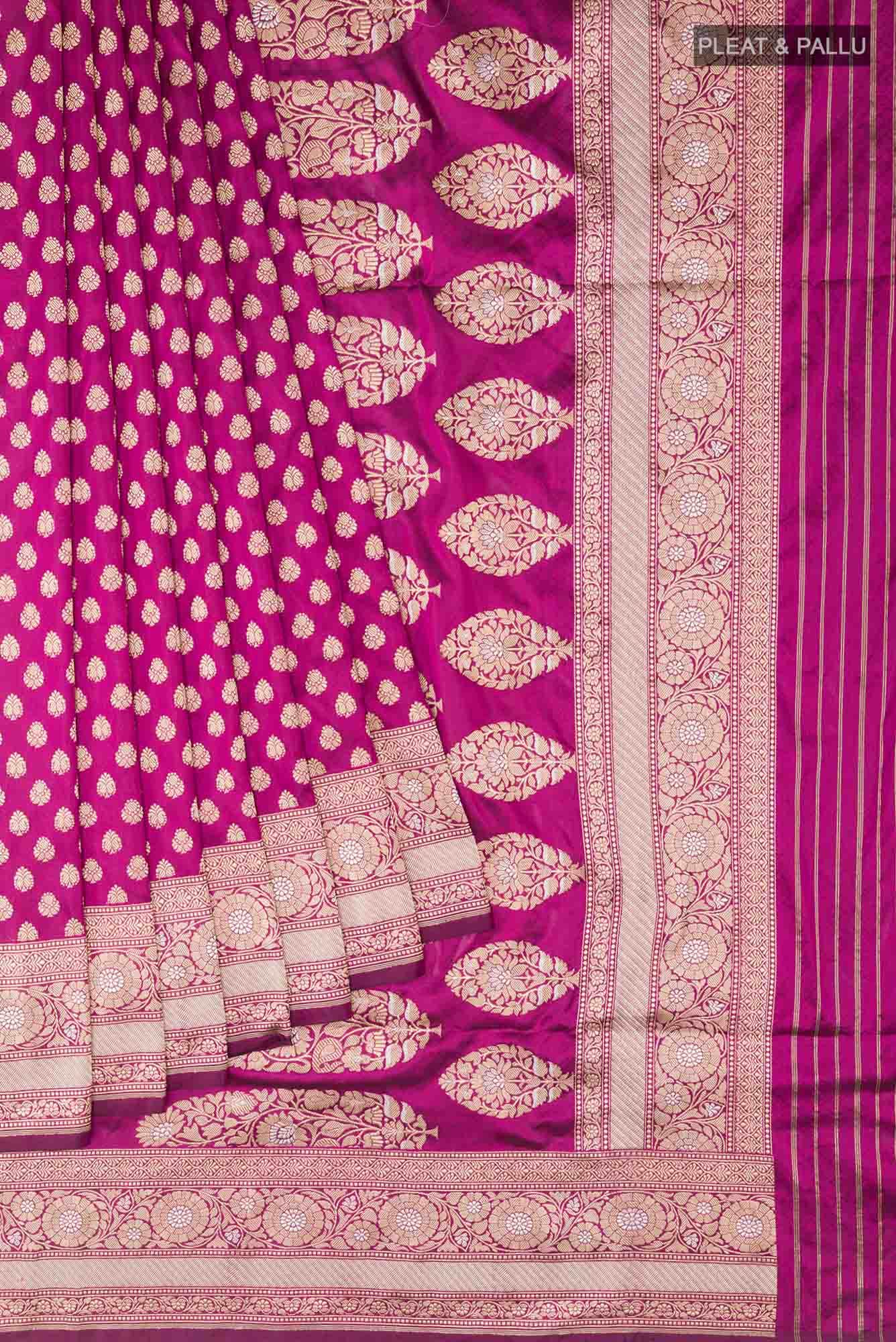 Purple Banarasi Silk Saree - Image 2