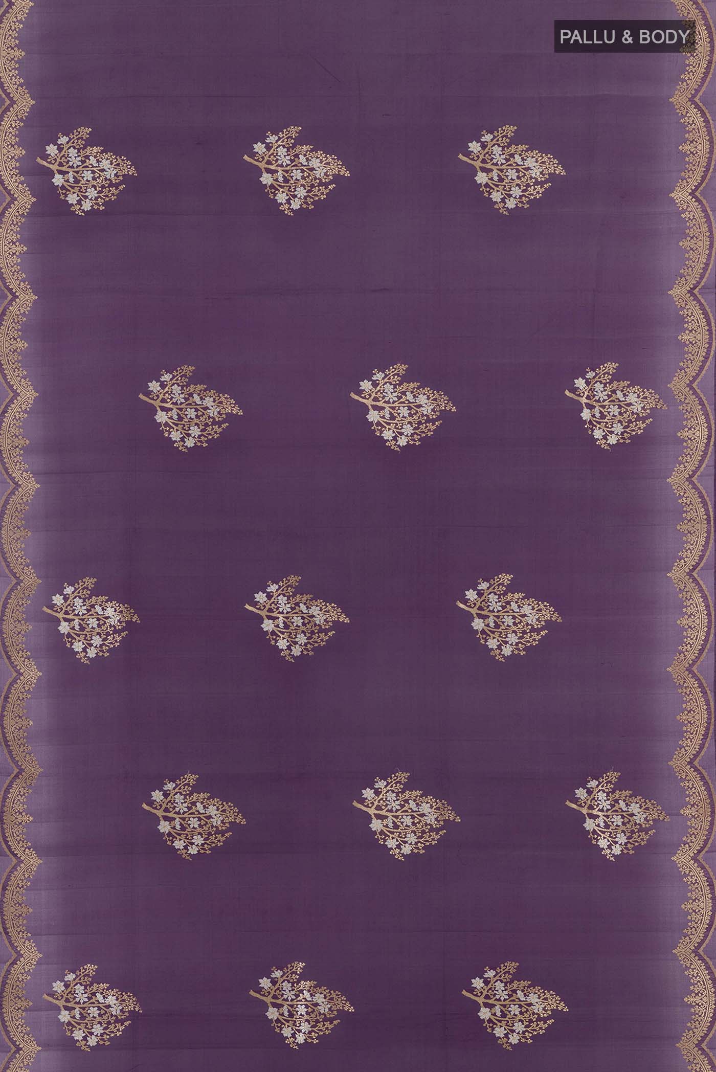 Purple Banarasi Silk Saree - Image 6