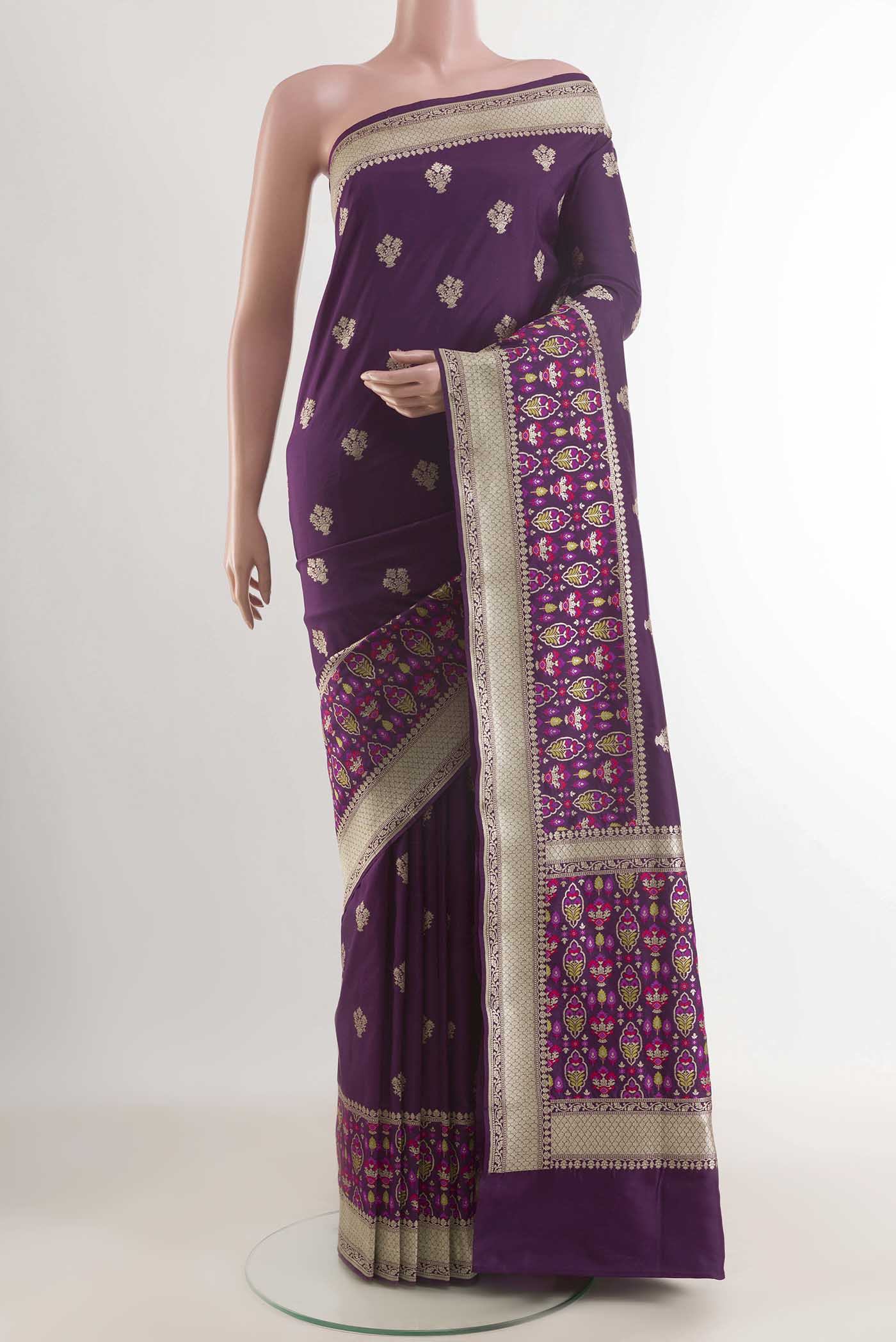 Purple Banarasi Silk Saree