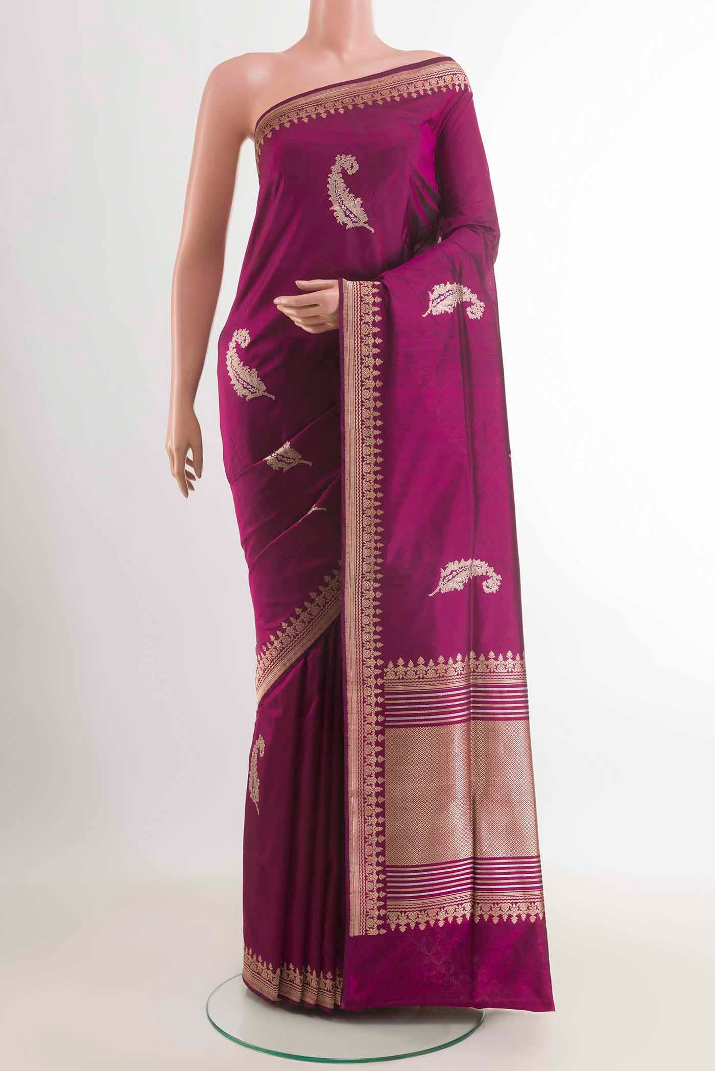 Purple Banarasi Silk Saree