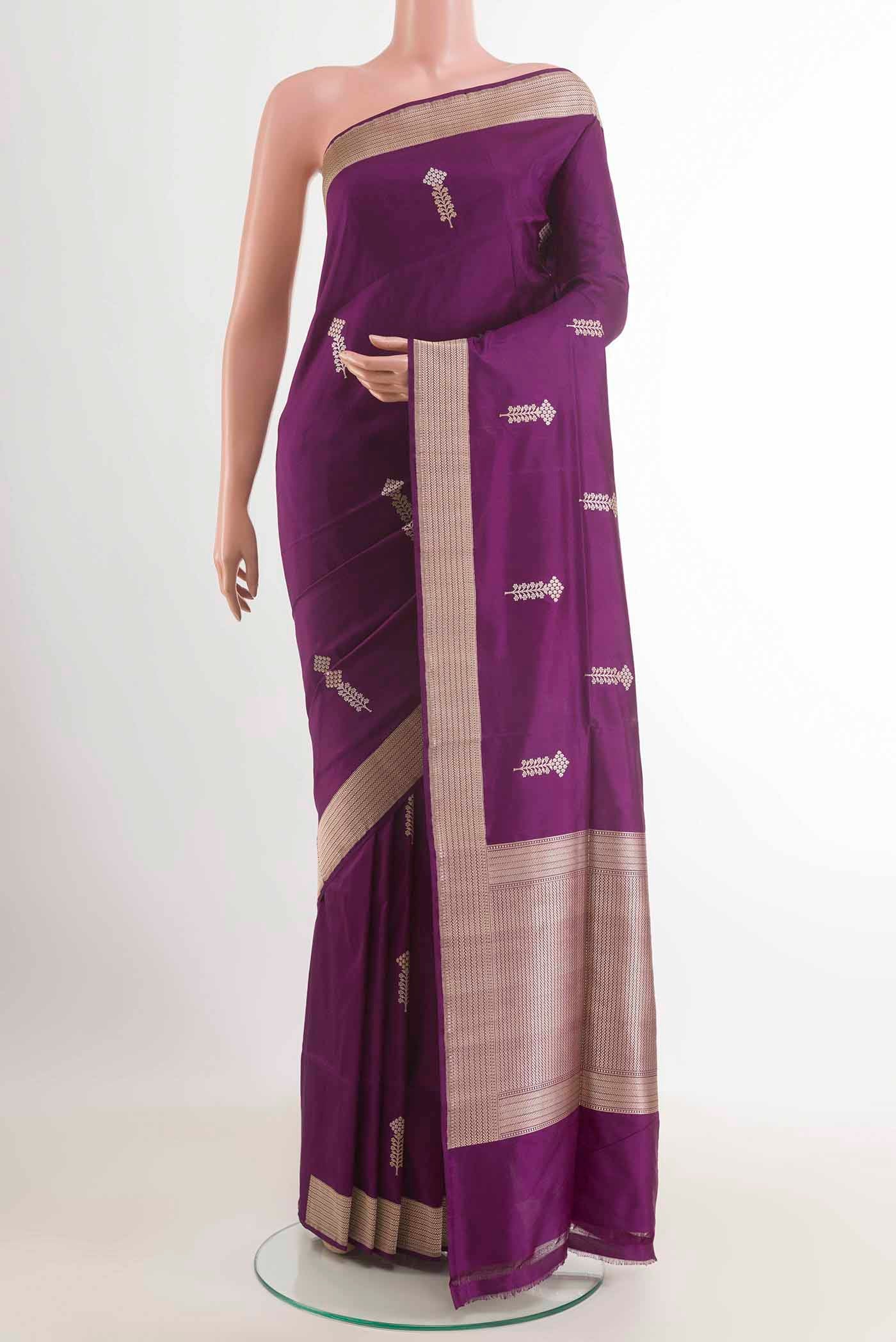 Purple Banarasi Silk Saree