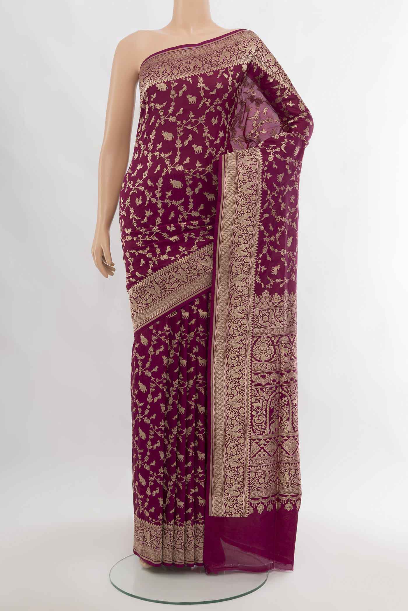 Purple Banarasi Silk Saree