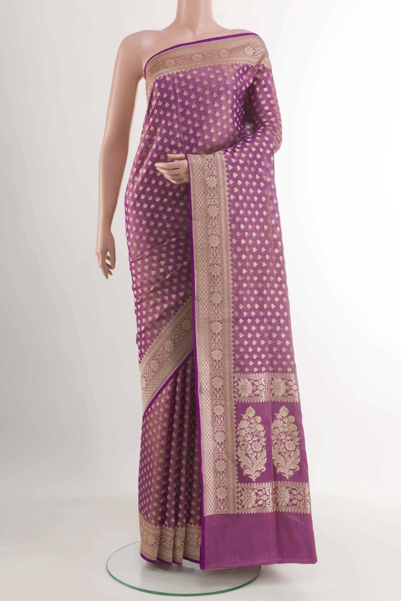 Purple Banarasi Silk Saree