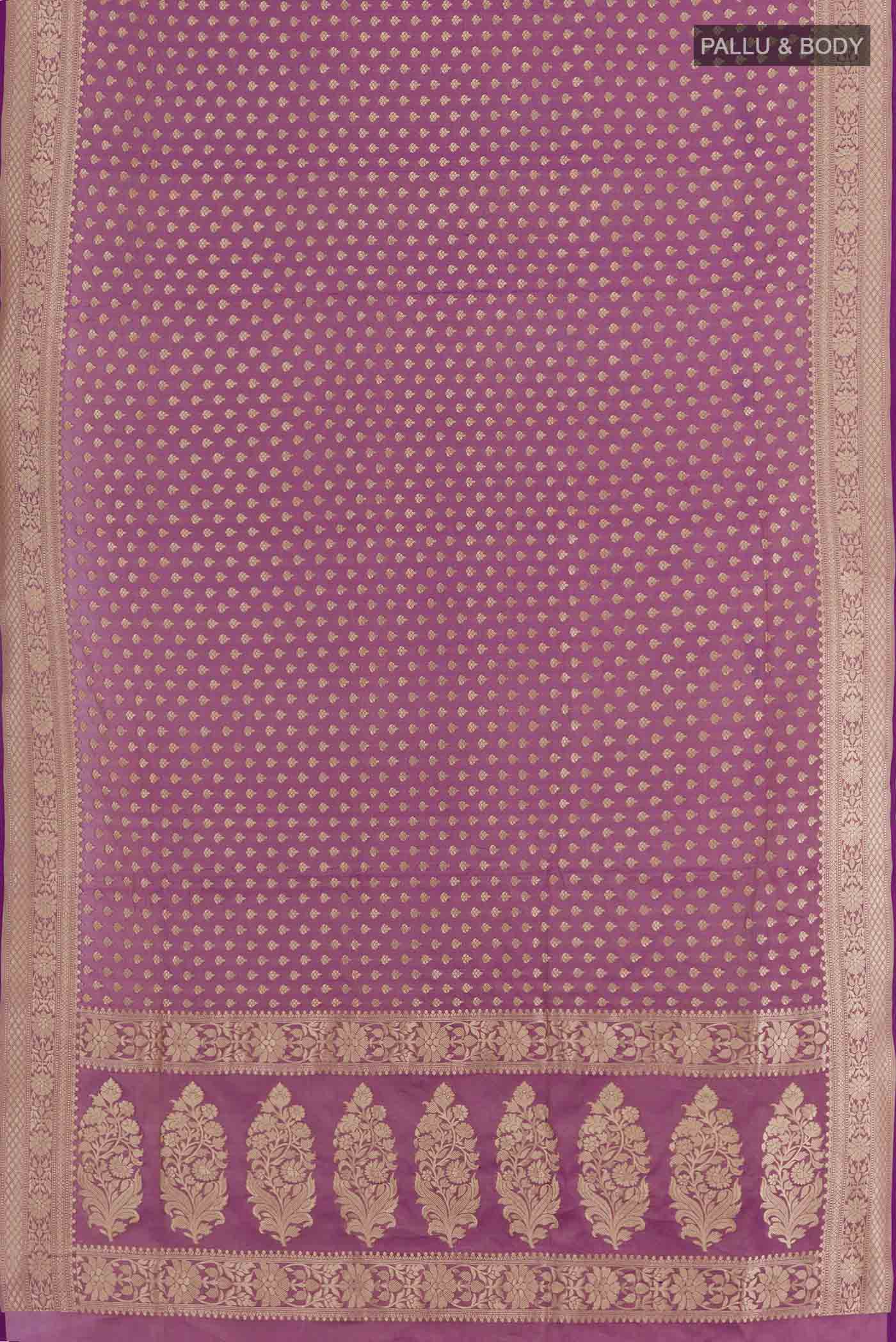Purple Banarasi Silk Saree - Image 3