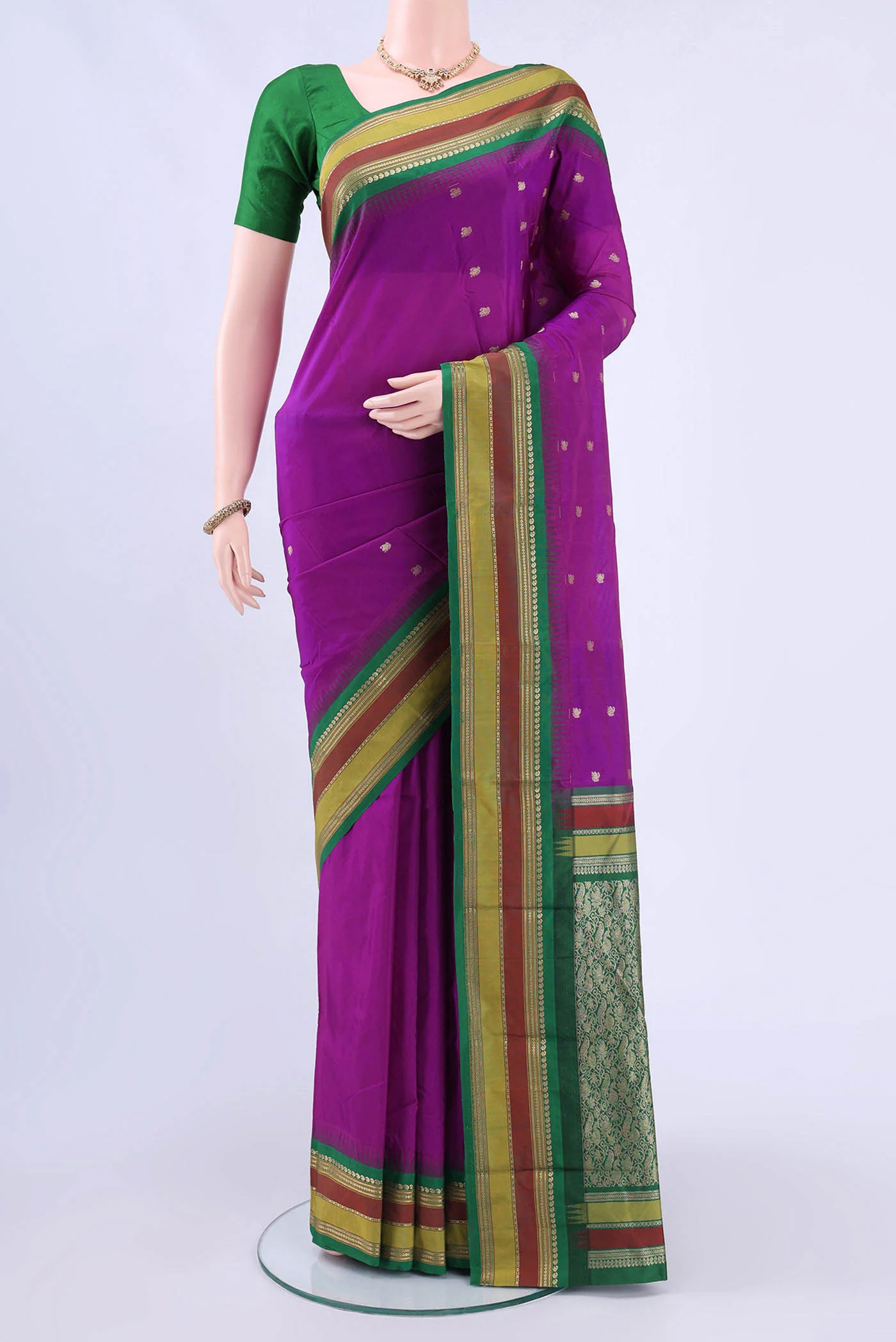 Purple Bangalore Silk Saree