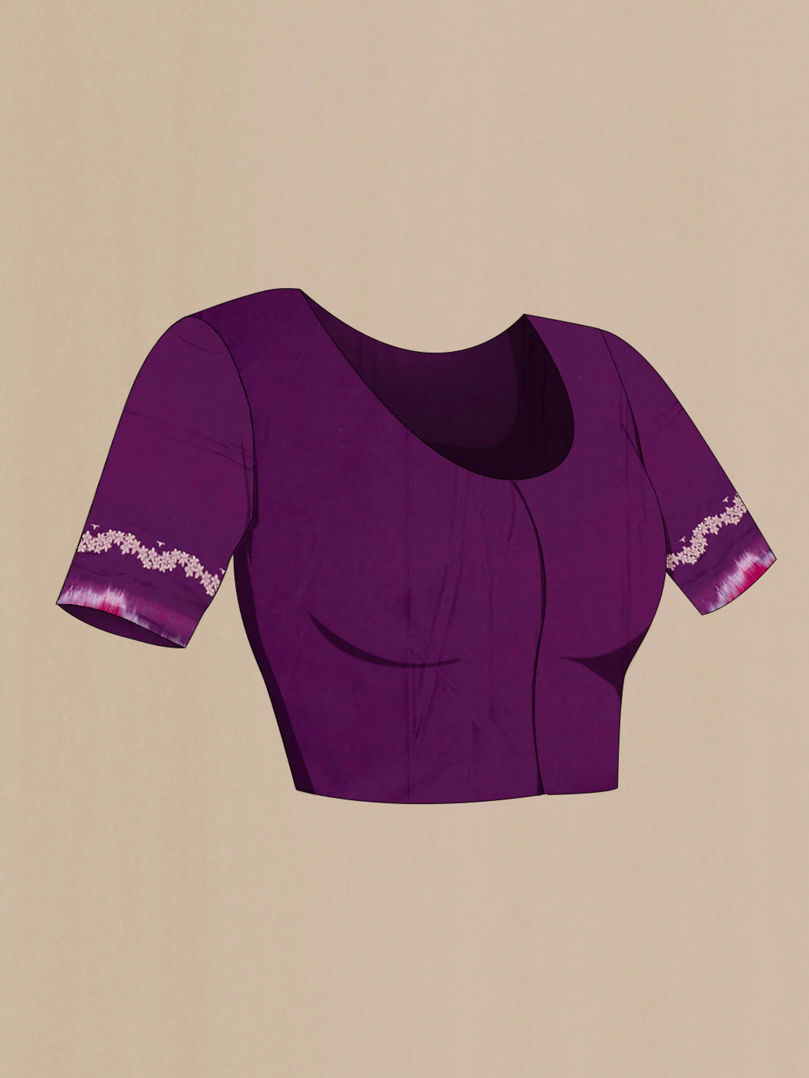 Purple Blended Banarasi Silk Saree - Image 2