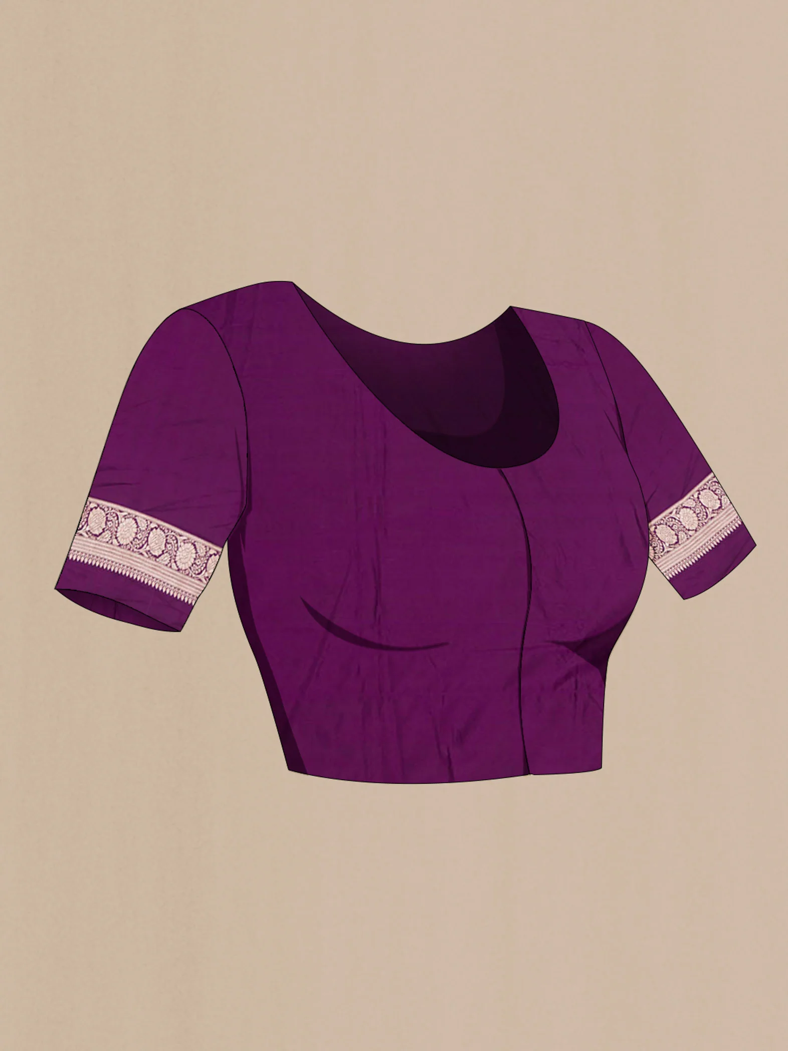 Purple Blended Banarasi Silk Saree - Image 2