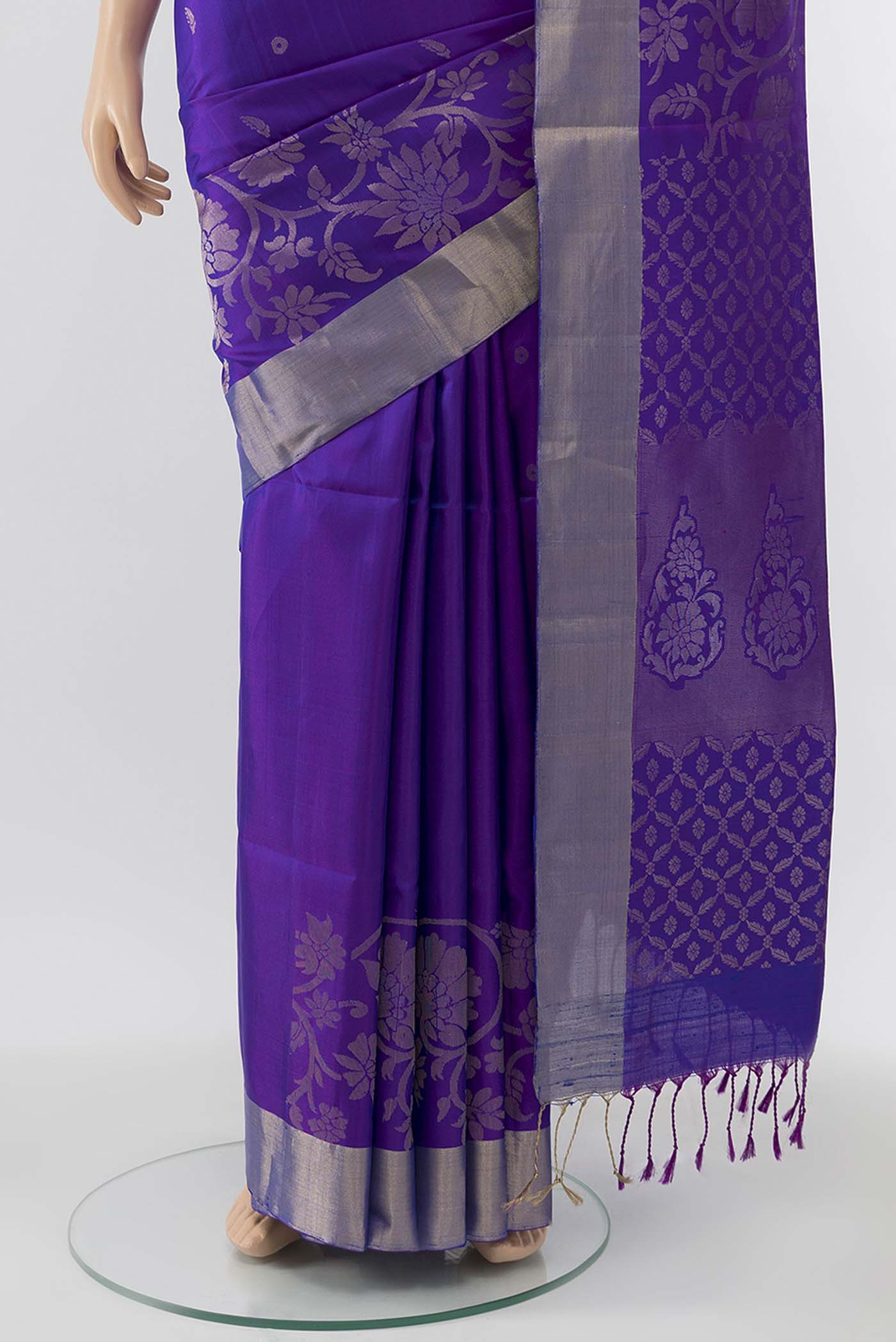 Purple Blended Soft Silk Saree - Image 3