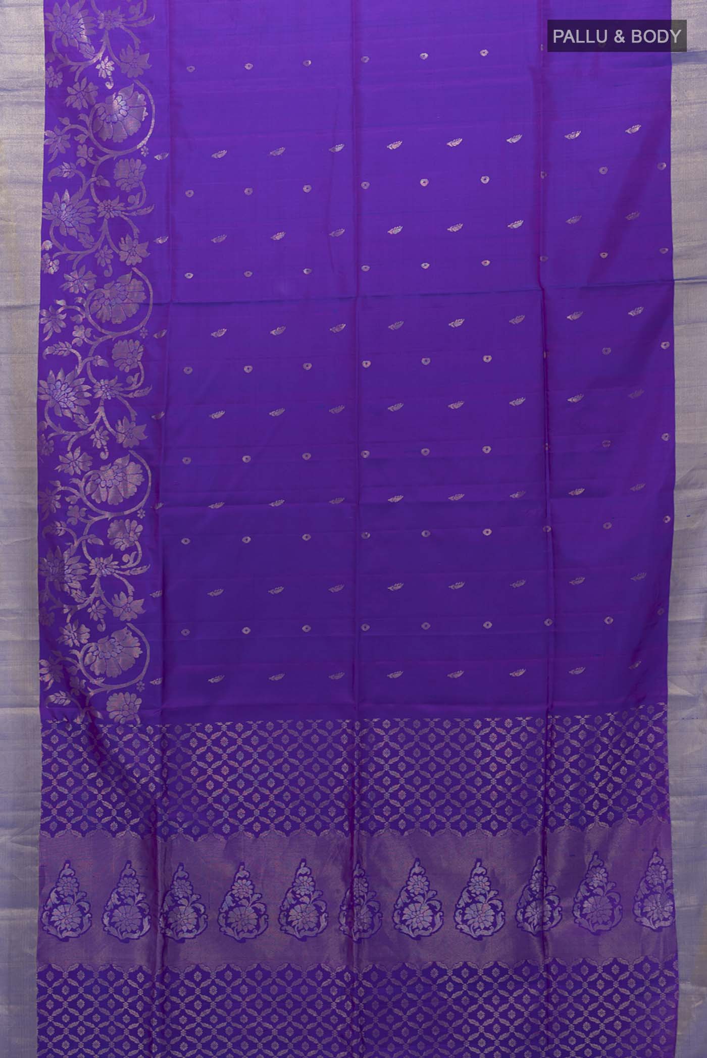 Purple Blended Soft Silk Saree - Image 5