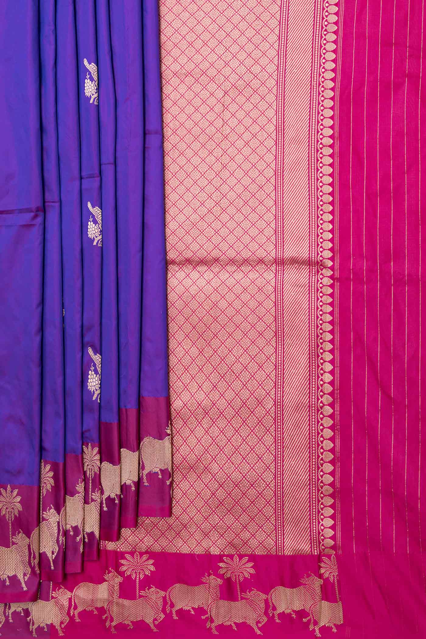 Purple Dual Tone Banarasi Saree - Image 4