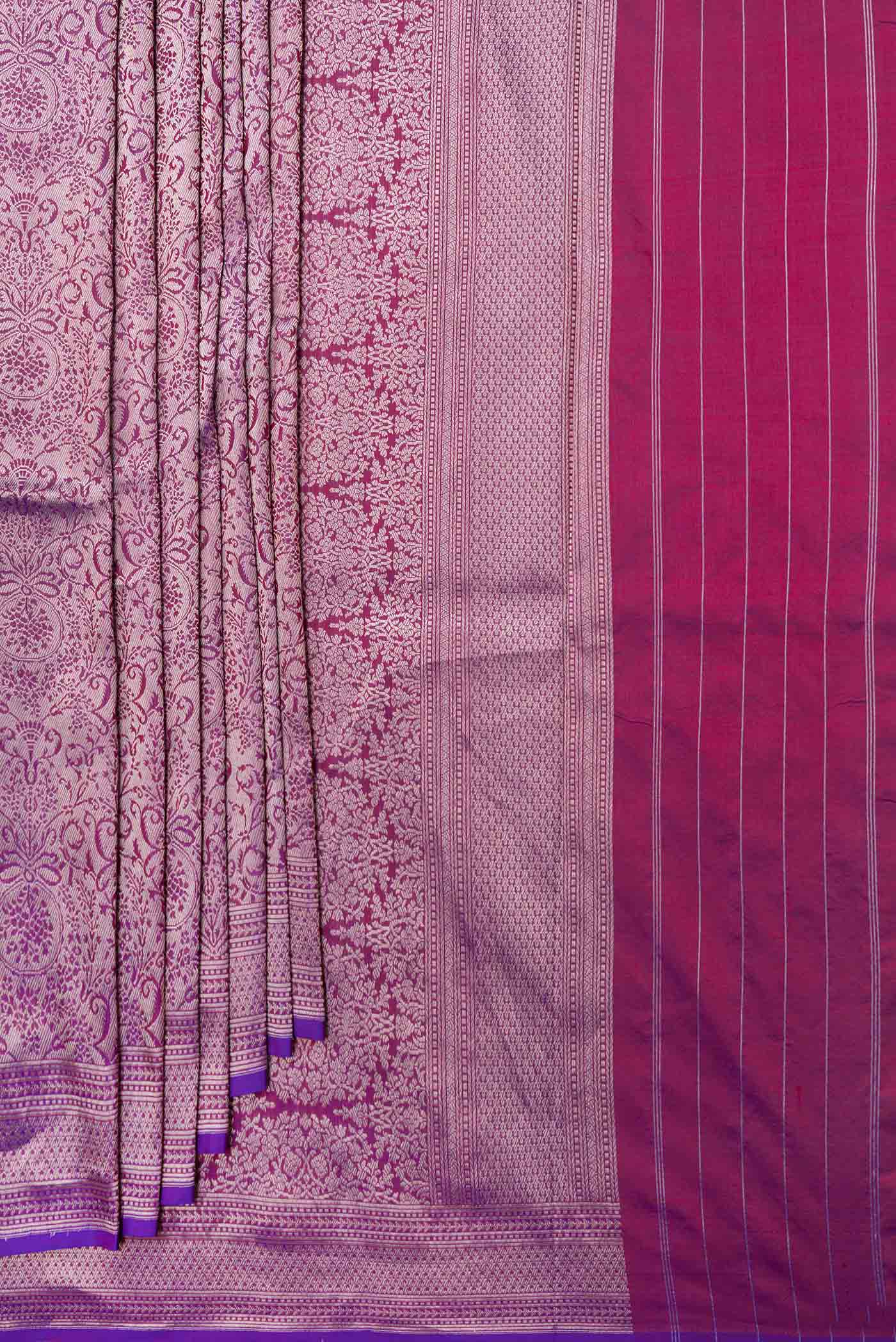 Purple Dual Tone Banarasi Saree - Image 4