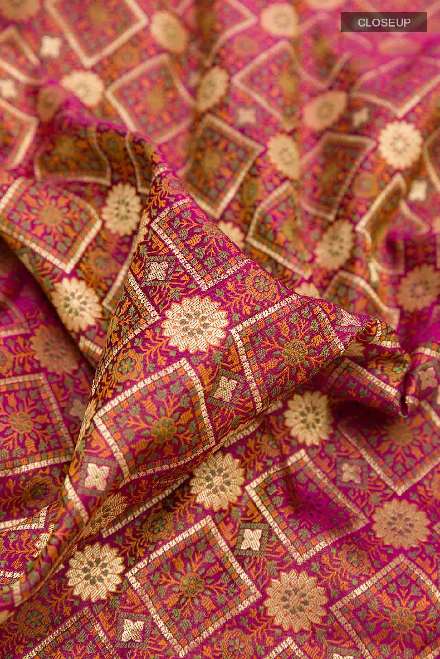 Purple Dual Tone Banarasi Silk Saree - Image 3